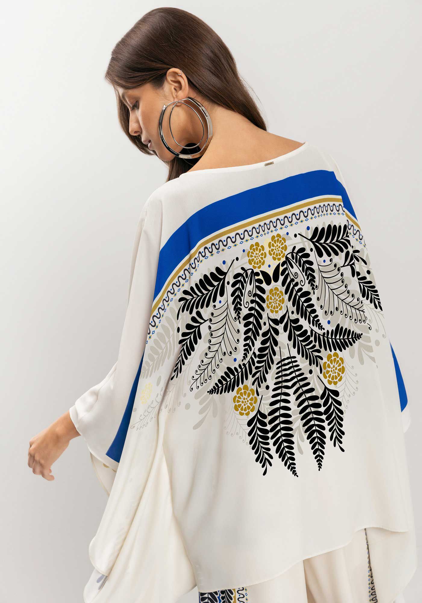 Blusa Ampla Alongada De Mangas Longas, , large.