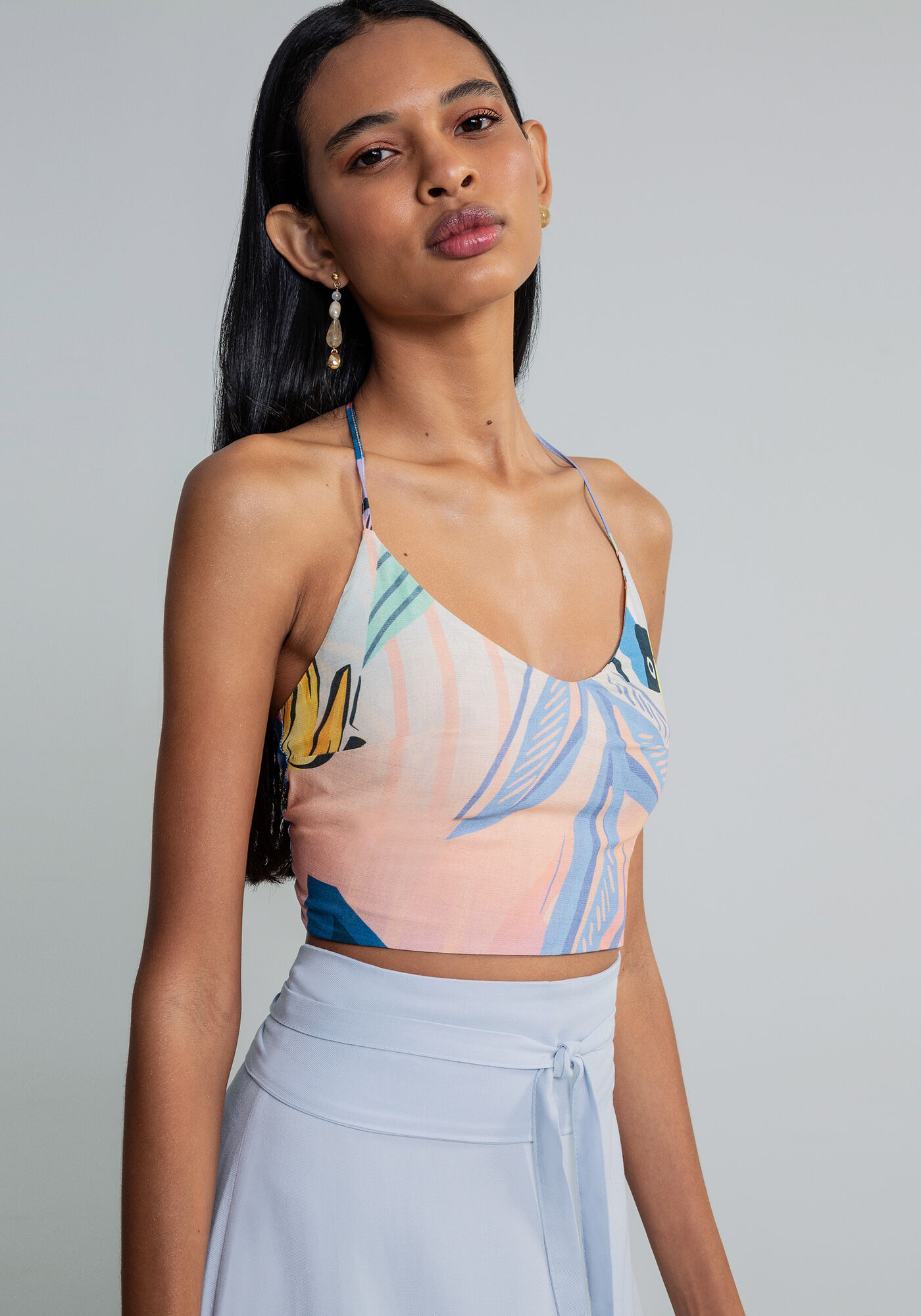 Blusa Frente &Uacute;nica Cropped Estampa, , large.