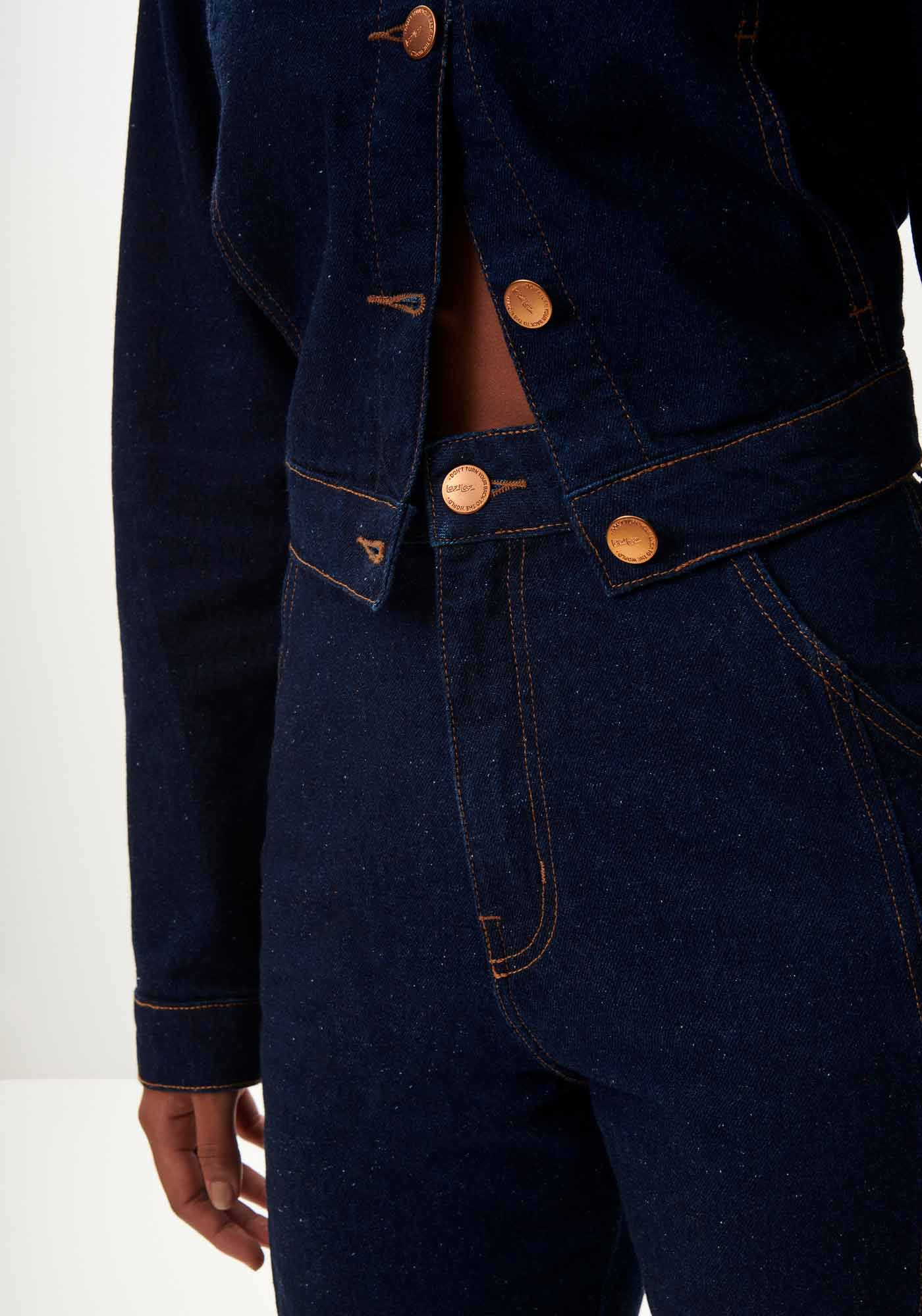 Cal&ccedil;a Jeans Reta Cargo Super Alta Sustent&aacute;vel, , large.