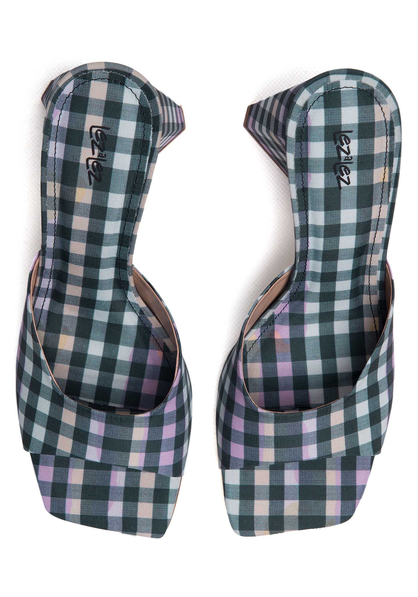 Sand&aacute;lia Mule Estampado com Salto Flare, TUNDRA, large.