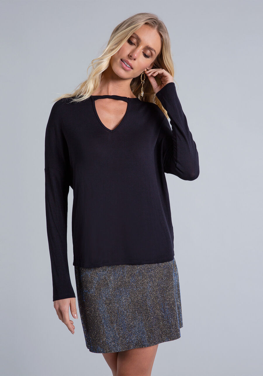 Blusa Manga Longa Recorte, . Blusa Manga Longa Recorte, , large.