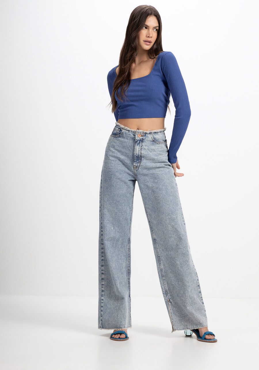 Blusa Manga Longa Canelada Cropped, . Blusa Manga Longa Canelada Cropped, , large.