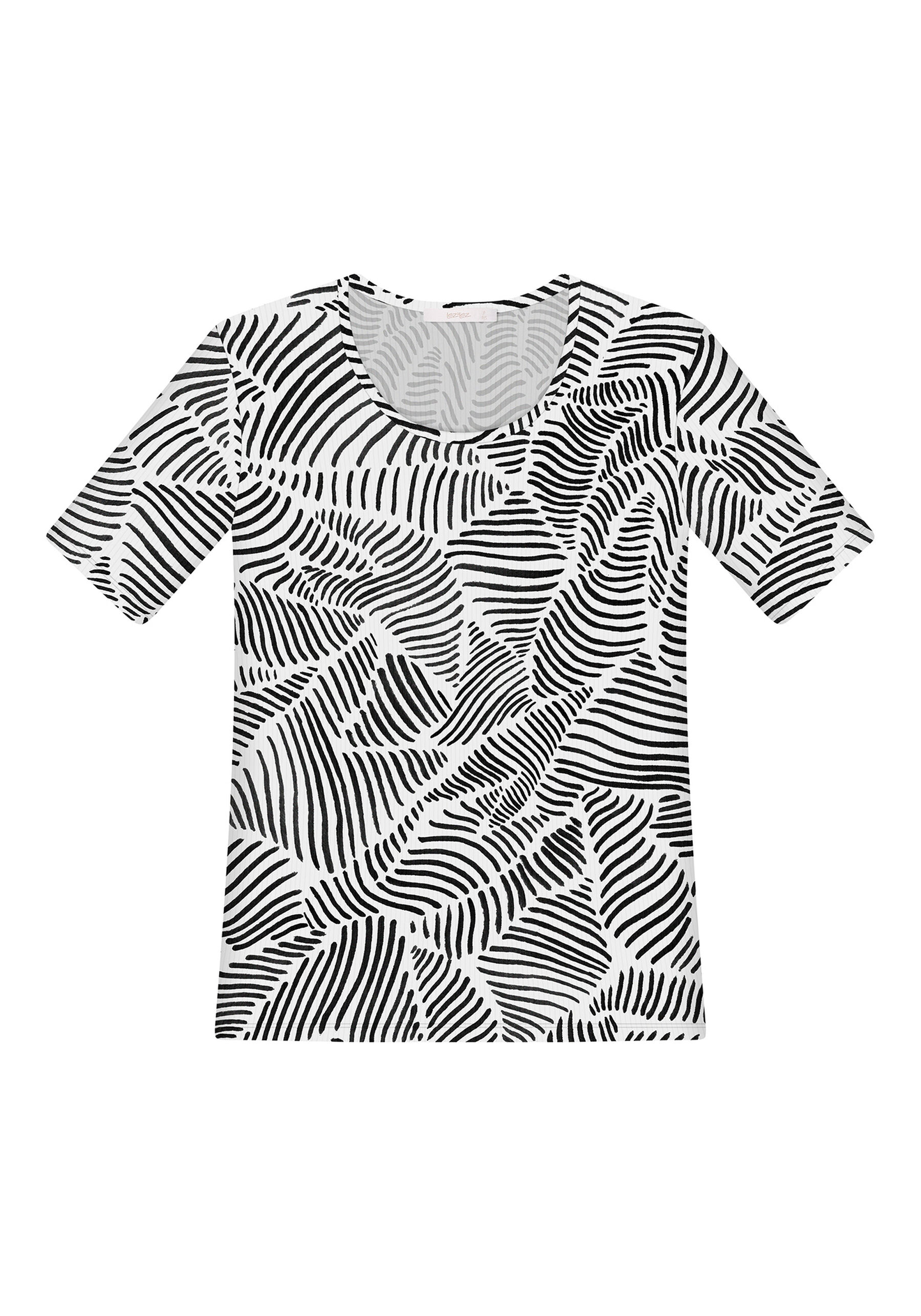 Blusa Manga Curta Estampa, REFLEXOS. Blusa Manga Curta Estampa, REFLEXOS, large.