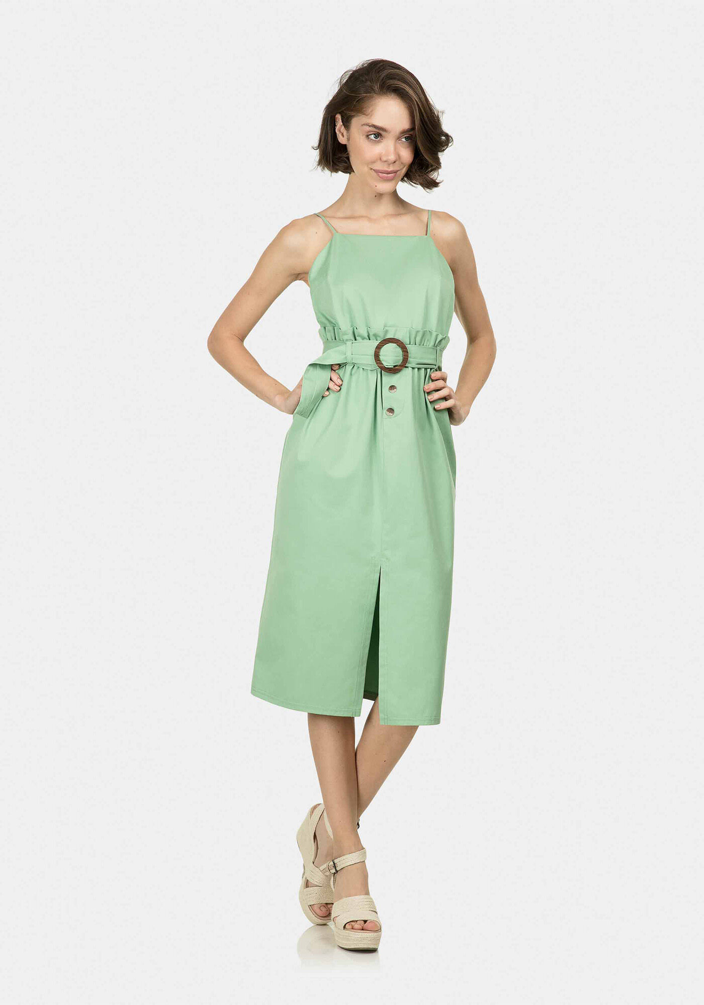 Vestido com Al&ccedil;as M&iacute;di Cinto, , large.