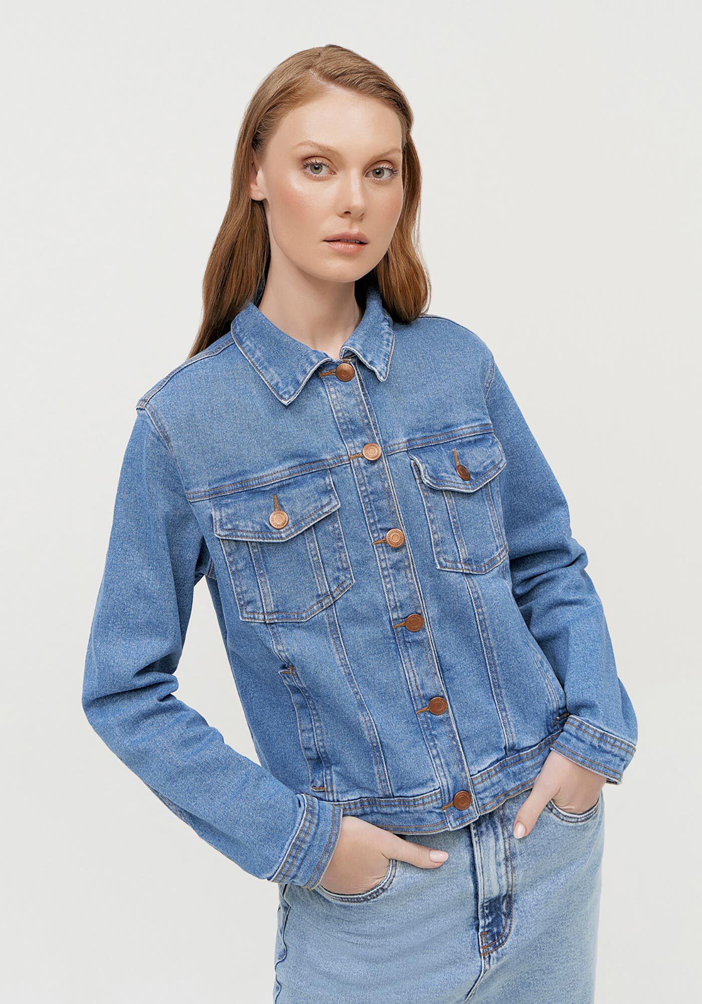 Jaqueta Jeans com Elastano, JEANS, large.