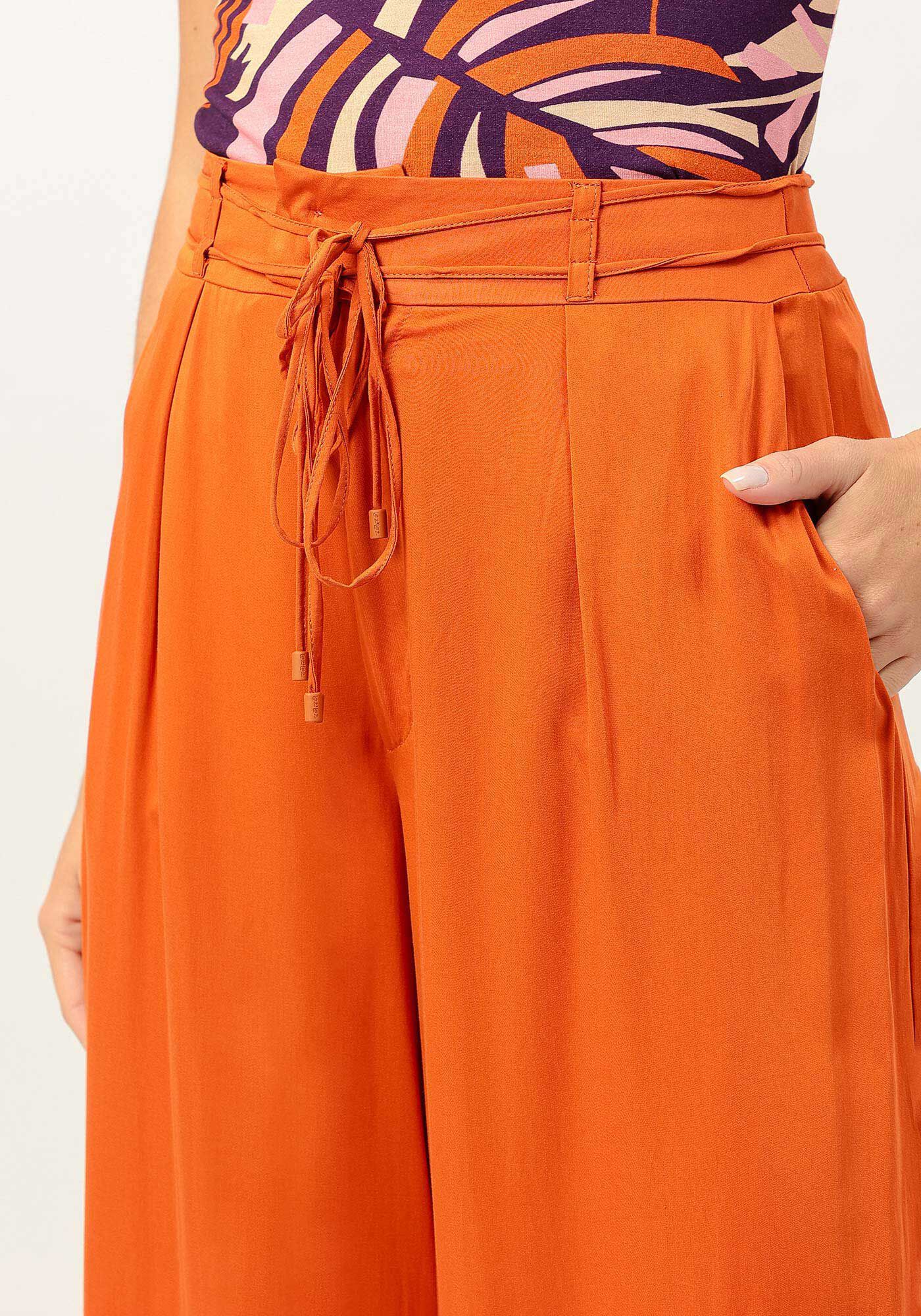 Cal&ccedil;a Pantalona em Tecido Plano com Cinto Cord&atilde;o, , large.