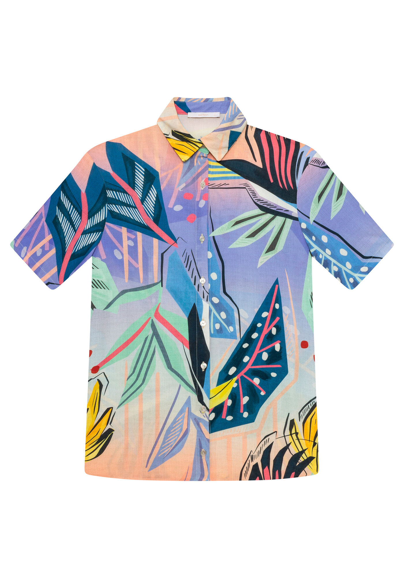 Camisa Manga Curta Ampla Estampa, TUCANO, large.