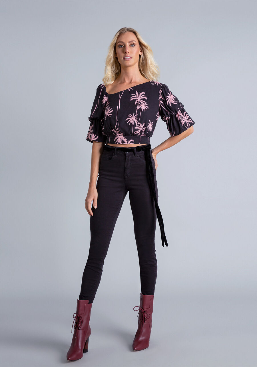 Blusa Cropped Decote Assimétrico, . Blusa Cropped Decote Assimétrico, , large.