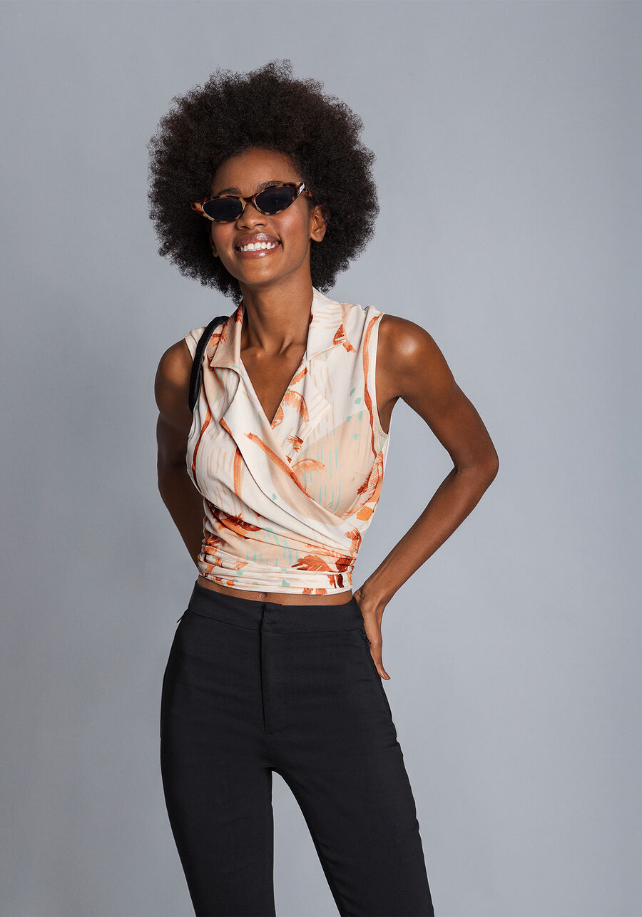 Blusa Cropped Transpassada, . Blusa Cropped Transpassada, , large.