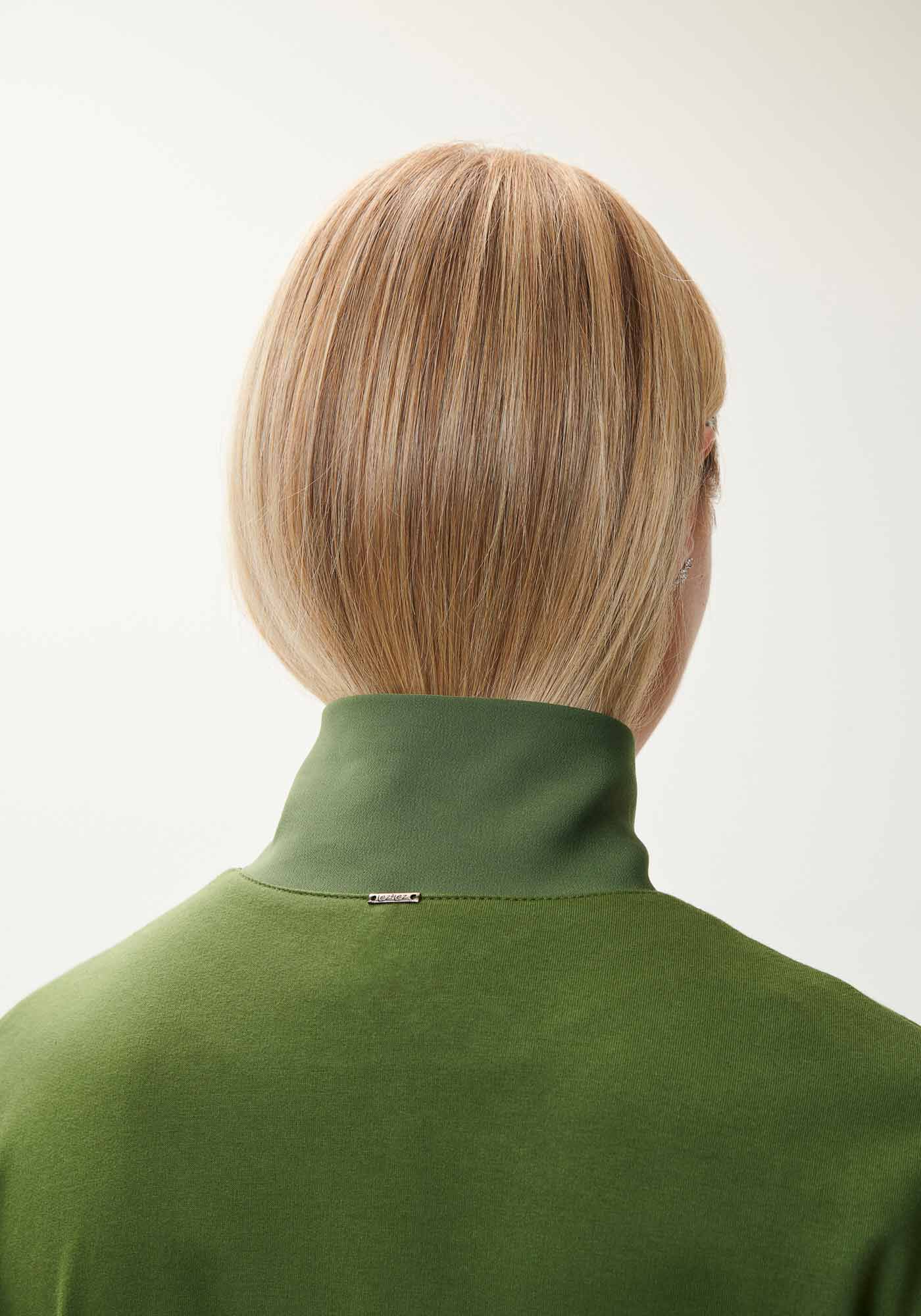 Jaqueta Parka Gola Alta com Cinto, VERDE TURTLE, large.