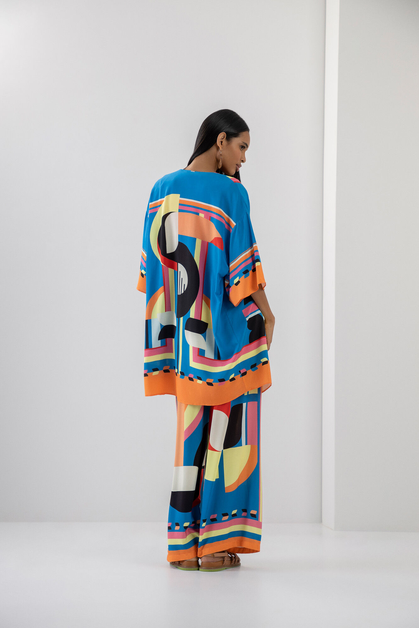 Kimono Alongado em Viscose Estampado, ARITU, large.