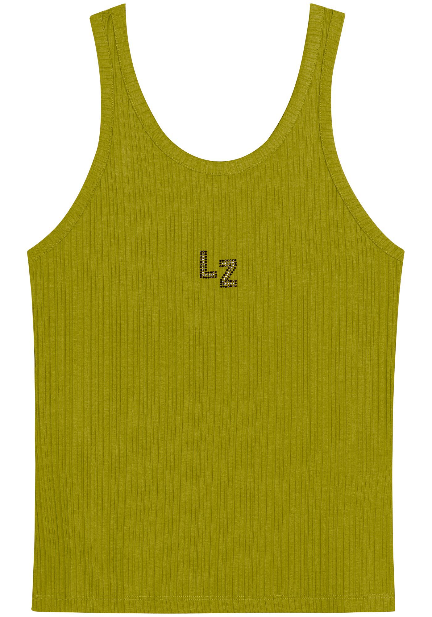 Blusa Regata De Al&ccedil;as Em Malha Canelada Com Strass, , large.