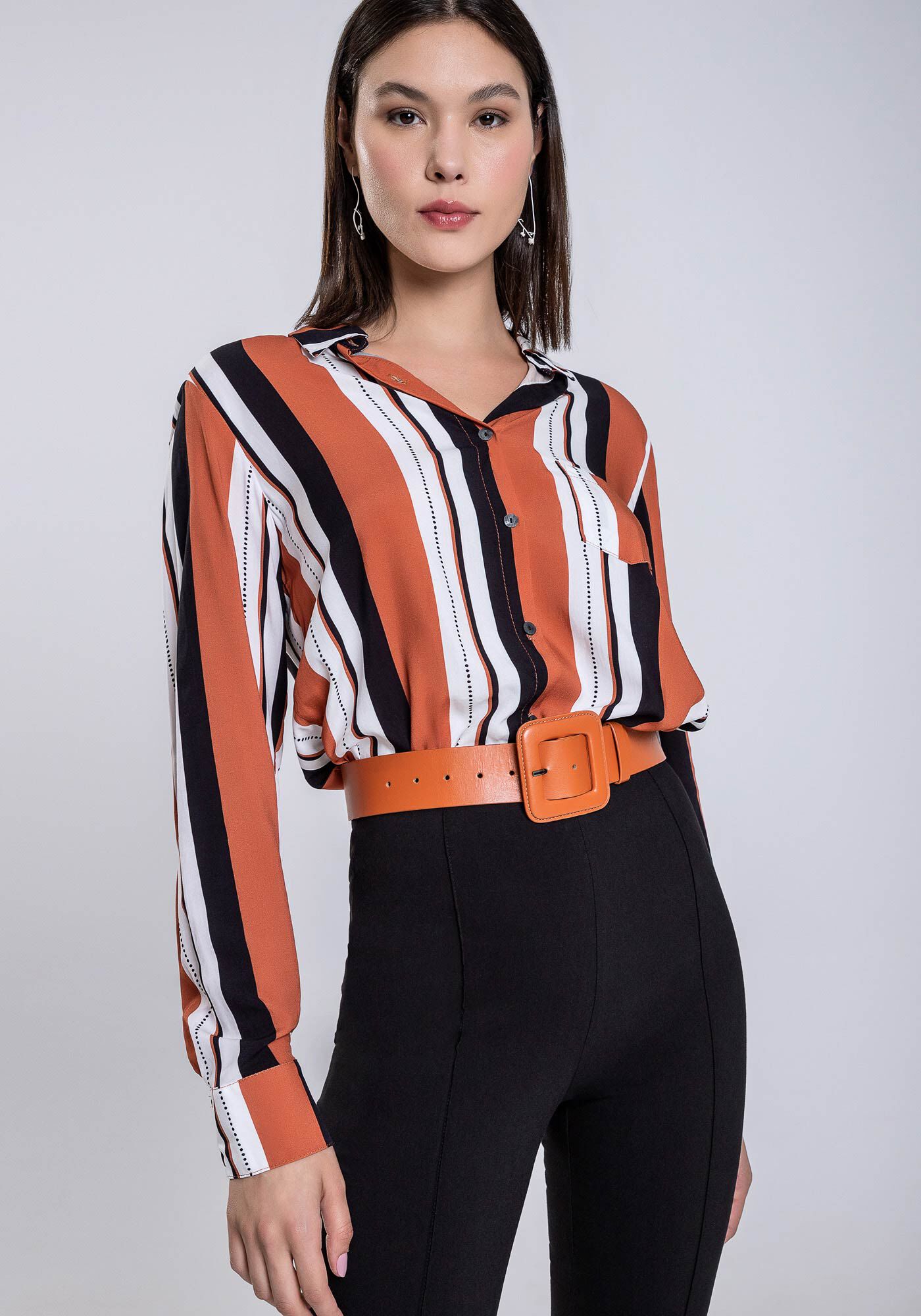 Camisa Manga Longa em Viscose com Bolso, SENTIDO, large.