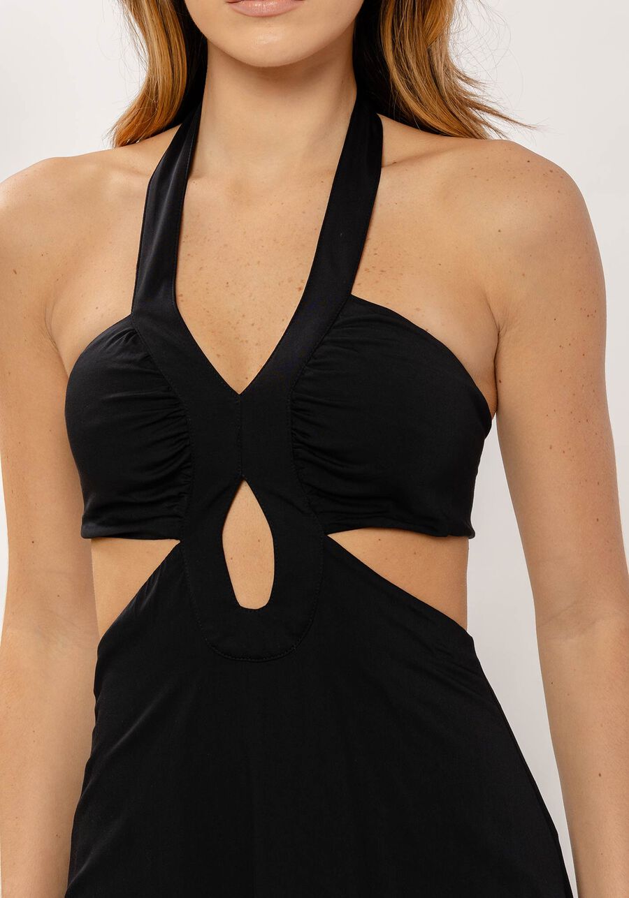 Vestido Longo Frente Única com Franzido e Cut, . Vestido Longo Frente Única com Franzido e Cut, , large.