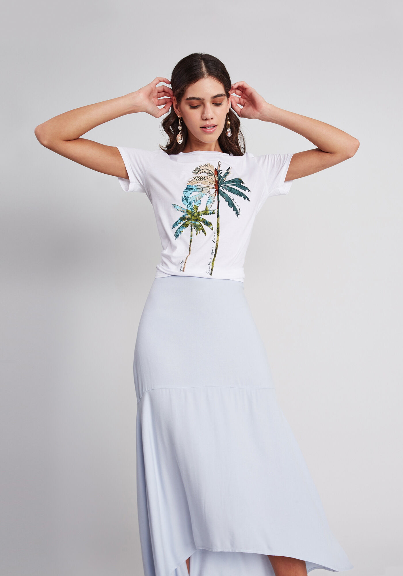 Blusa Manga Curta Bordado, , large.