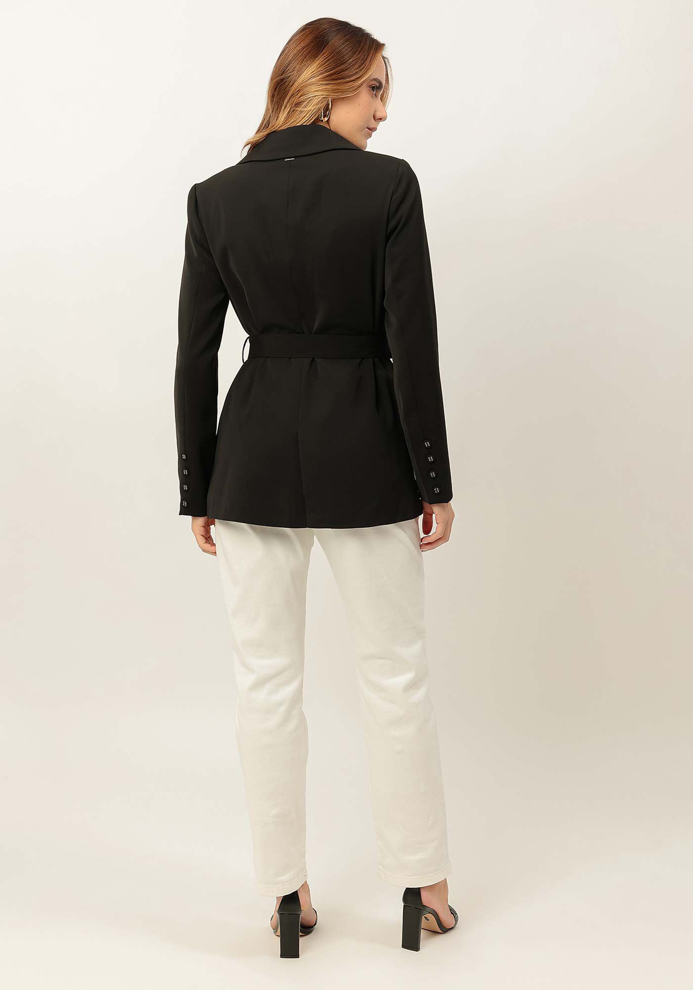 Blazer Alfaiataria com Cinto, PRETO REATIVO, large.