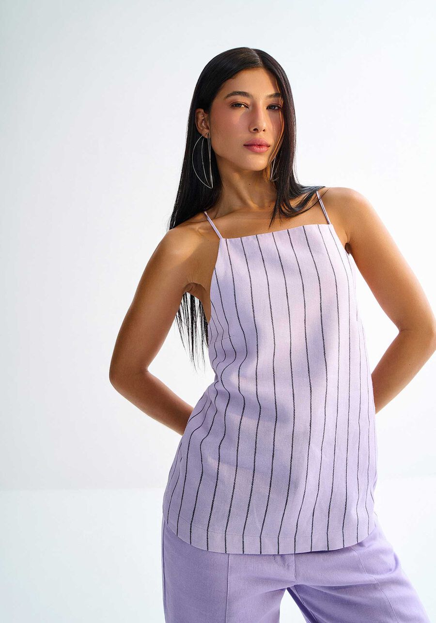 Blusa Estampada em Linho com Amarração Costas, . Blusa Estampada em Linho com Amarração Costas, , large.