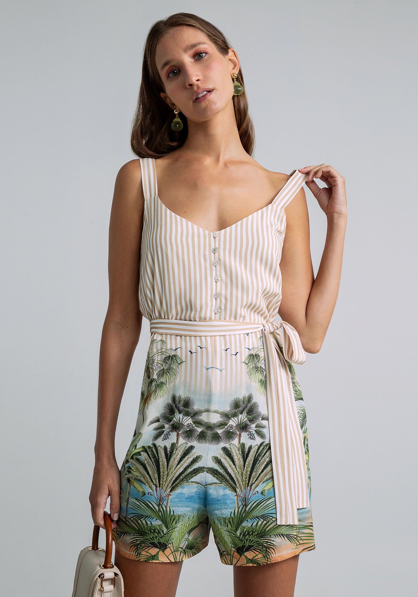 Macac&atilde;o Curto Faixa Estampa, GUARDA SOL, large.