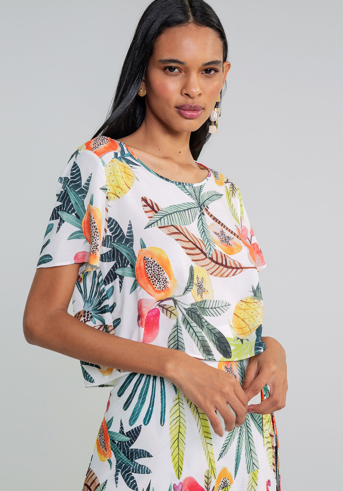 Blusa Cropped Estampa, , large.