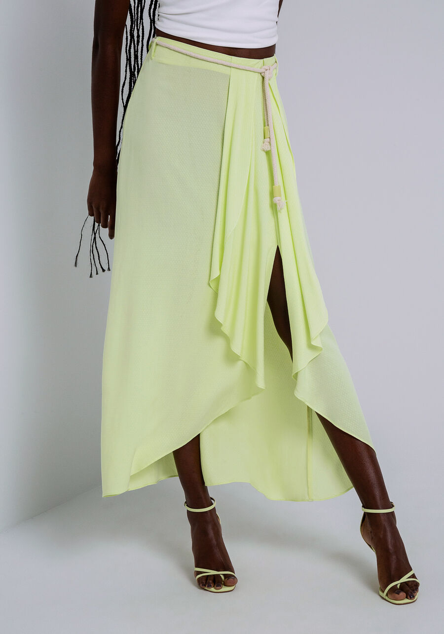 Saia Midi Viscose com Babado Fenda, . Saia Midi Viscose com Babado Fenda, , large.