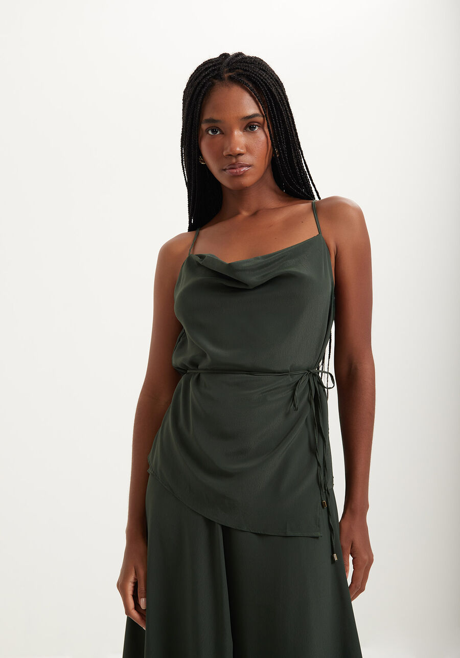 Blusa De Alças Com Decote Degagê E Amarração Lateral, . Blusa De Alças Com Decote Degagê E Amarração Lateral, , large.