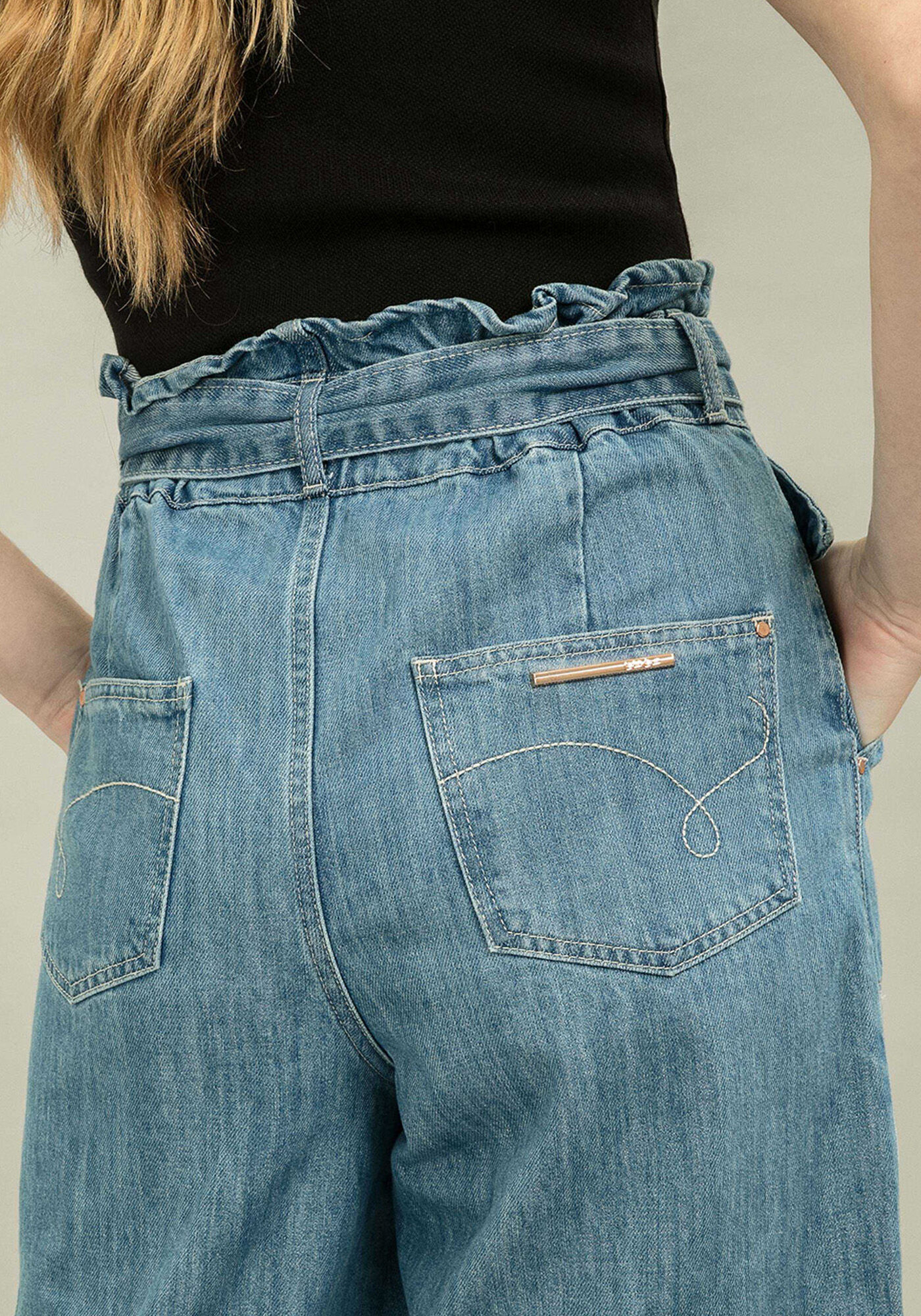 Cal&ccedil;a Jeans Pantacourt Cinto, , large.