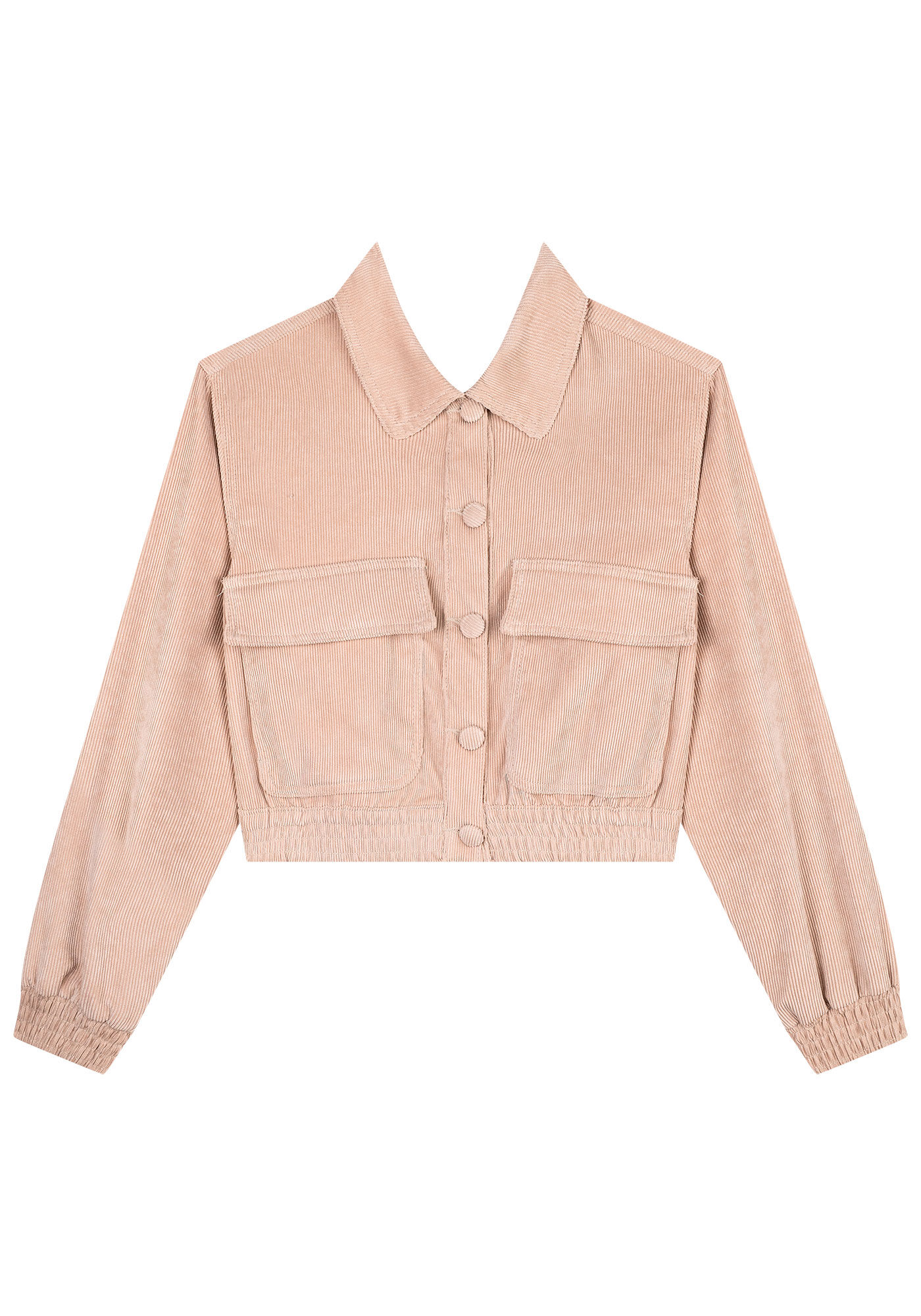 Jaqueta Bomber em Veludo com Bolsos, , large.