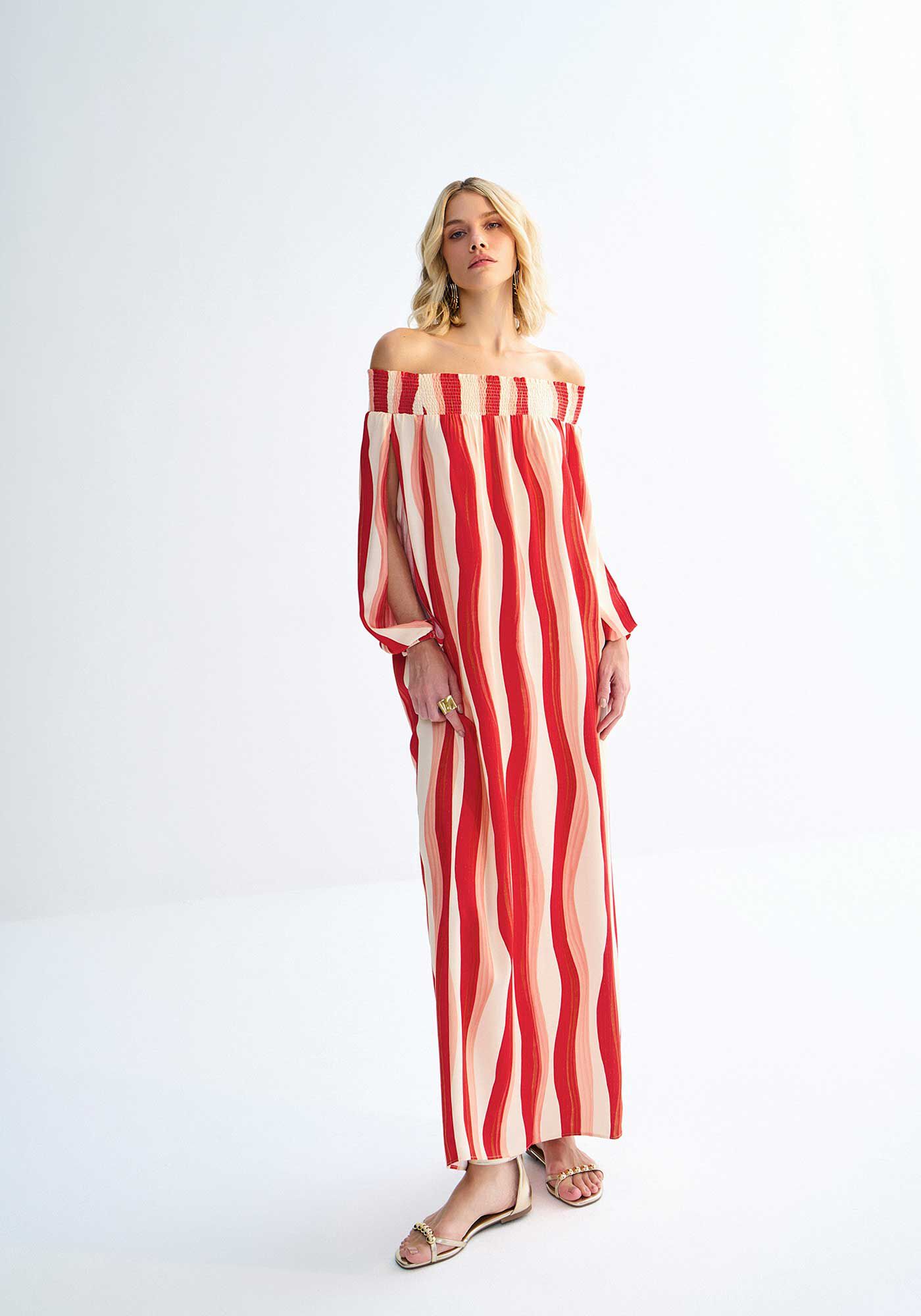 Vestido Midi em Viscose Estampado Ombro a Ombro, , large.