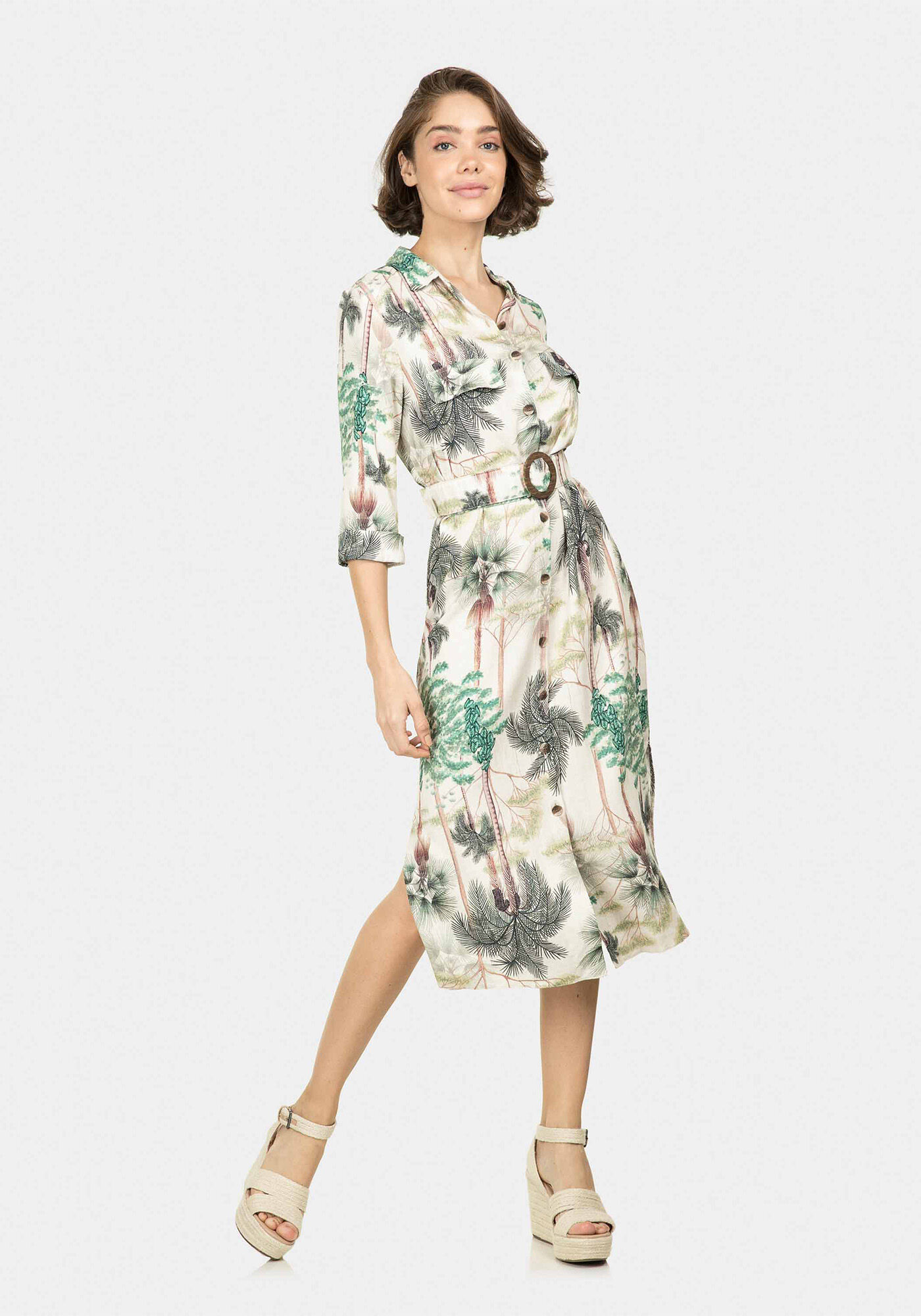 Vestido Chemise M&iacute;di Estampa, , large.