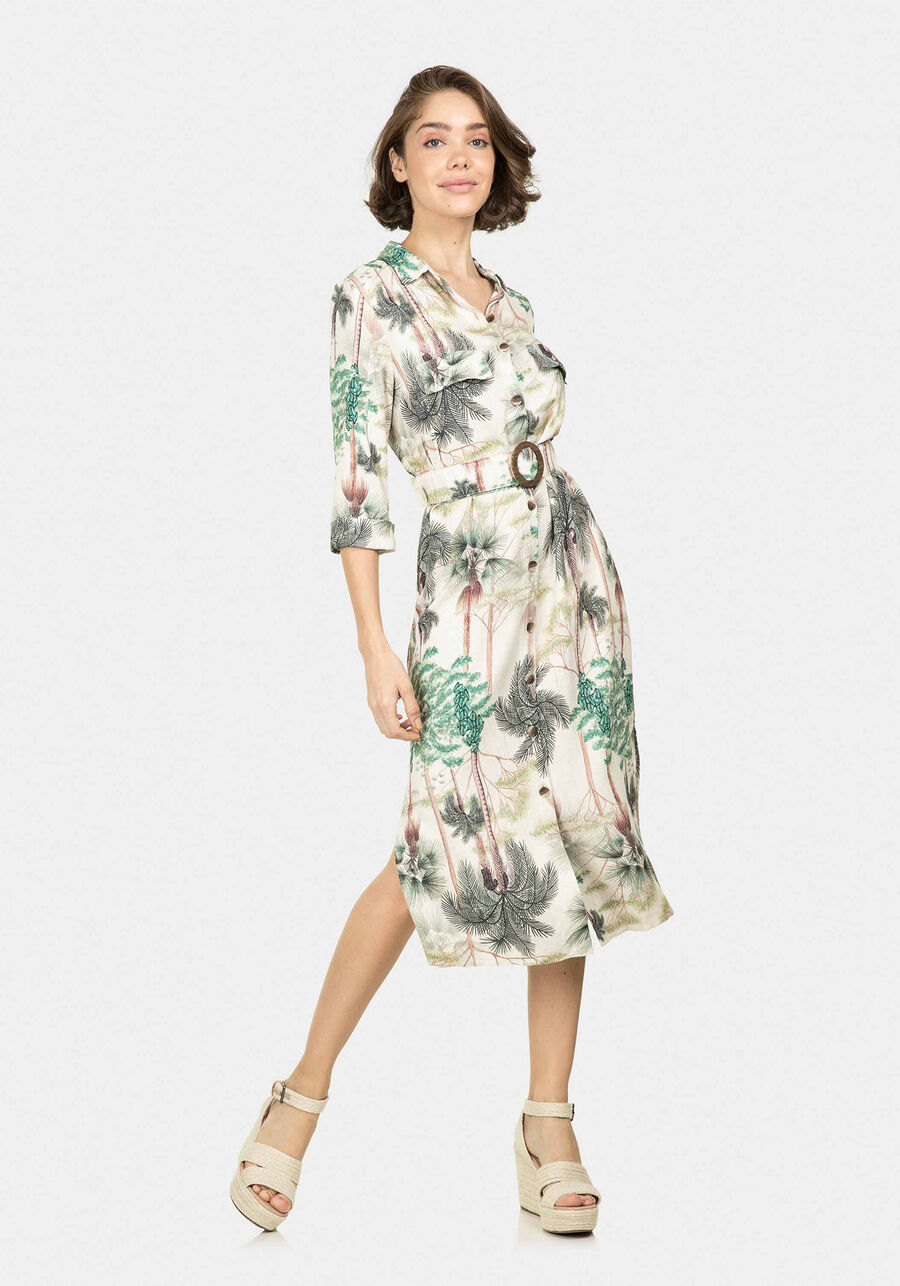 Vestido Chemise Mídi Estampa, . Vestido Chemise Mídi Estampa, , large.