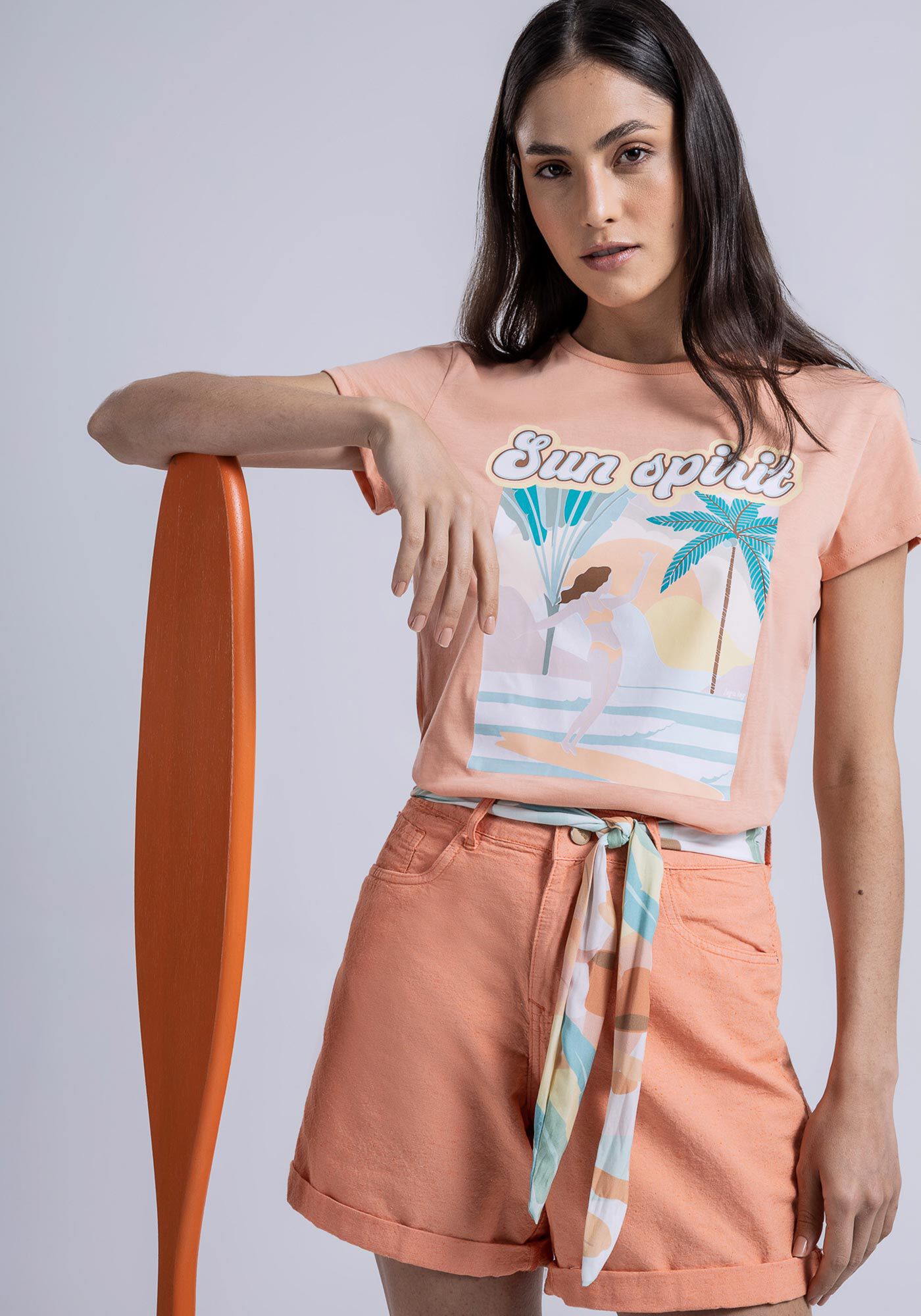 T-shirt em Malha com Estampa Sun Spirit, , large.