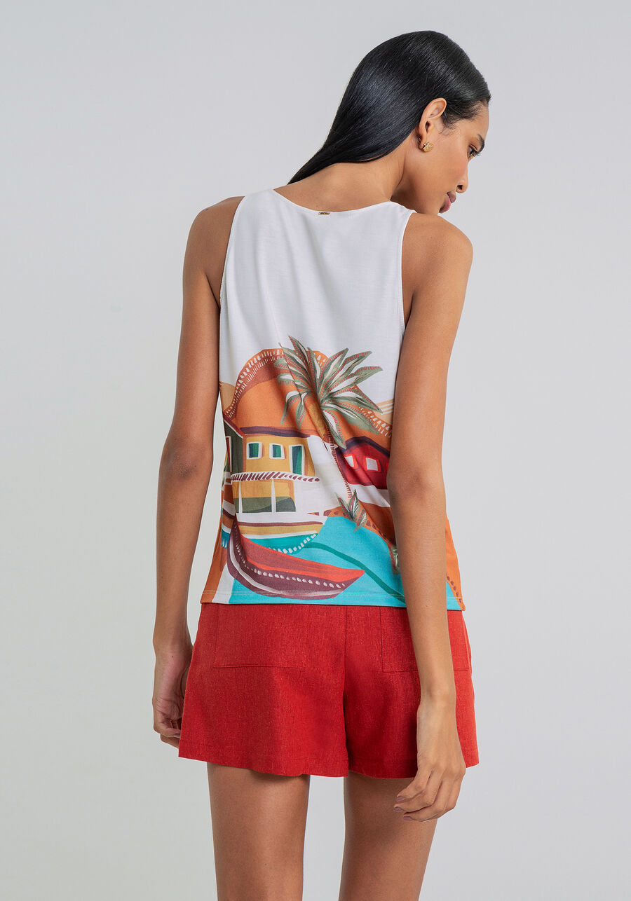 Blusa sem Mangas Estampa, . Blusa sem Mangas Estampa, , large.