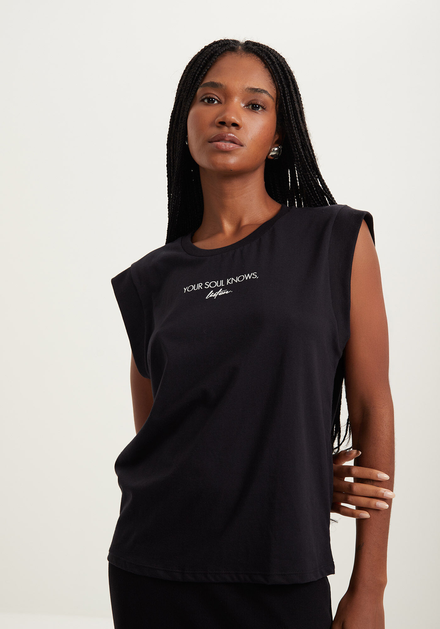 Blusa De algod&atilde;o Com Gola Canelada E Estampa Local, , large.