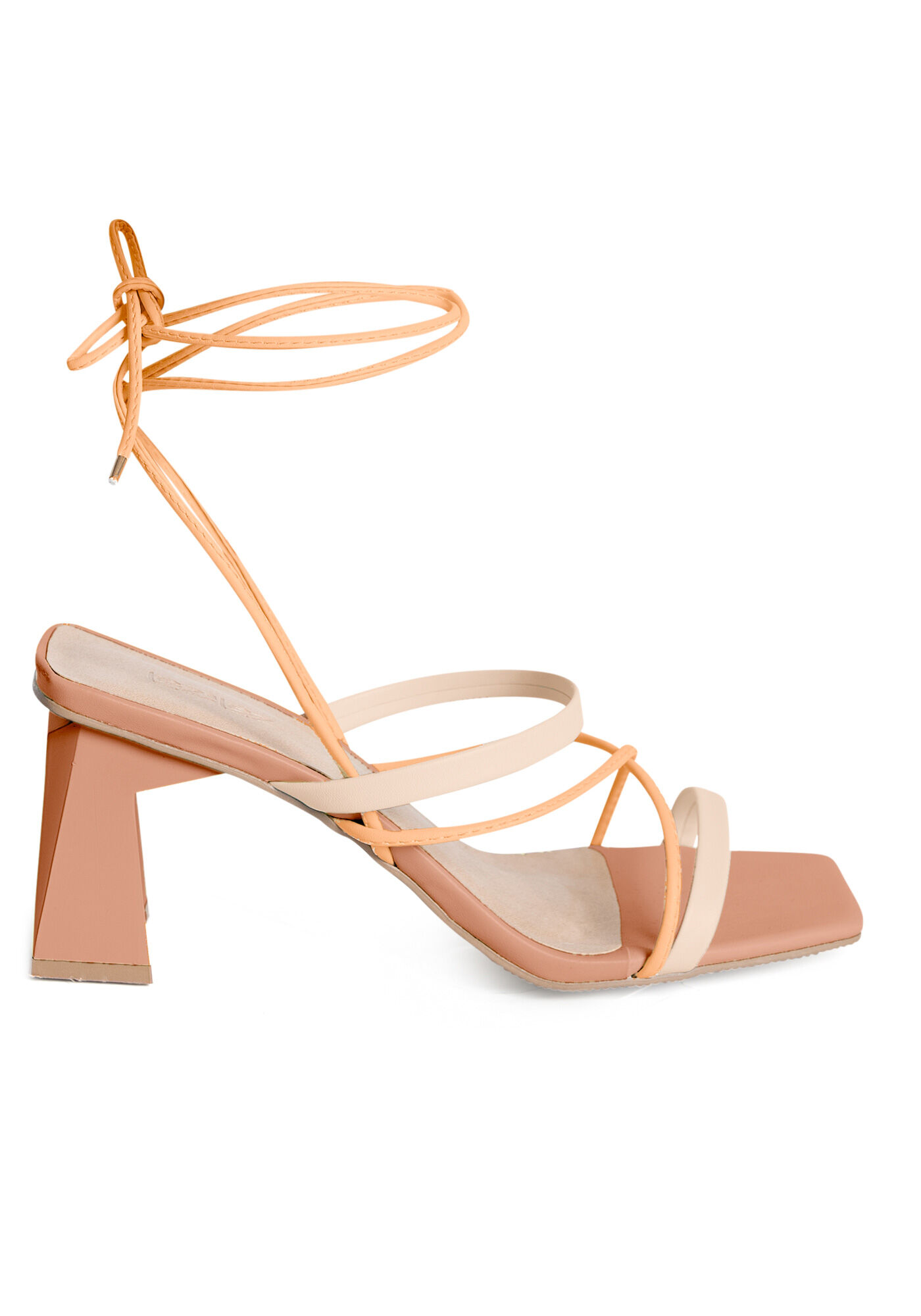 Sand&aacute;lia Salto Bloco Geom&eacute;trico com Amarra&ccedil;&atilde;o, , large.