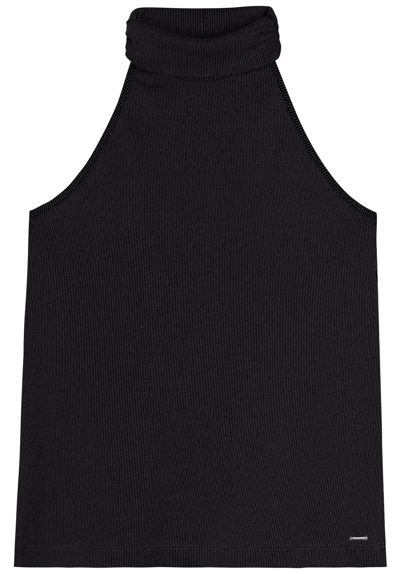 Blusa Sem Mangas De Gola Alta Com Fios De Lurex, , large.