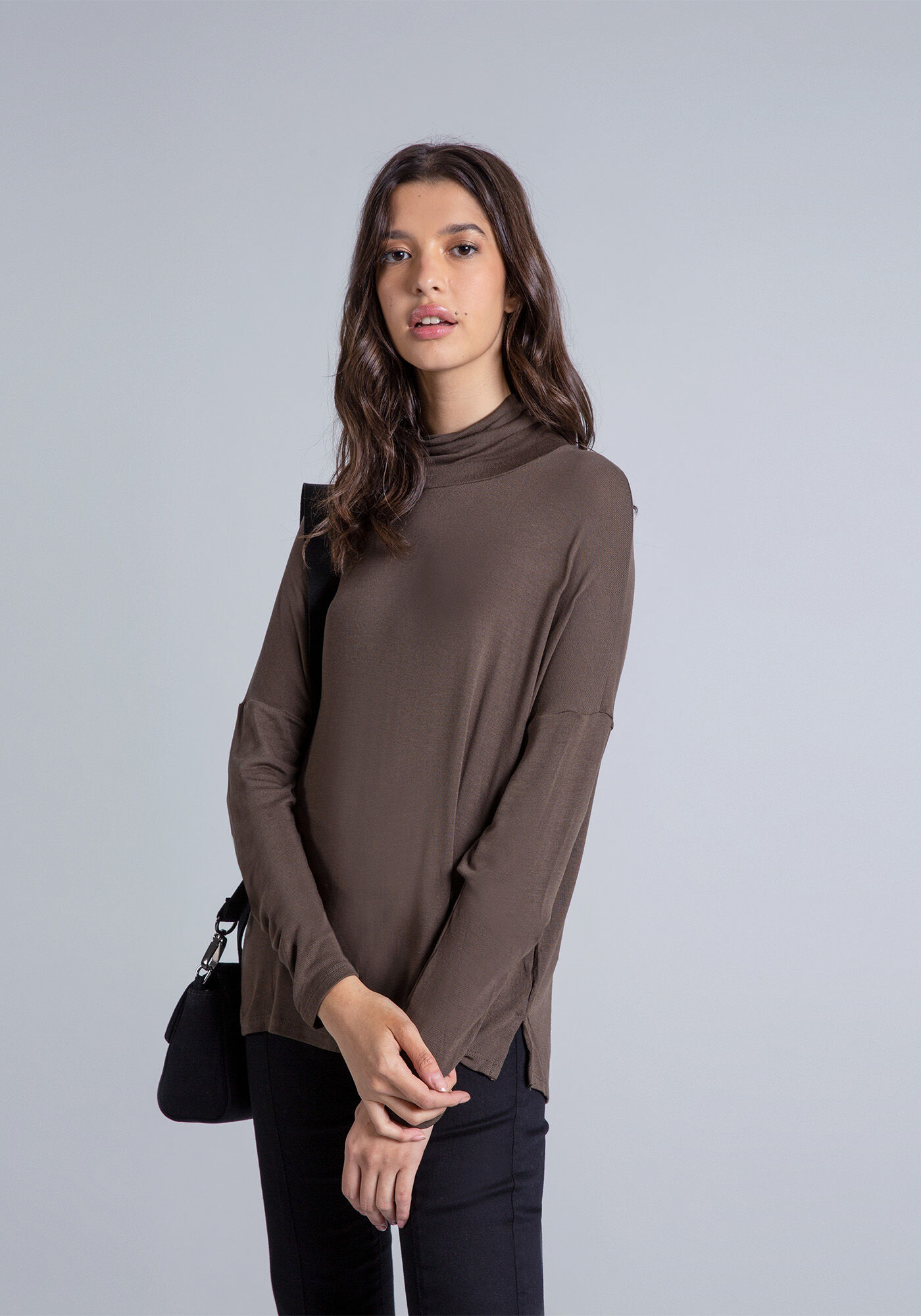 Blusa Manga Longa Gola Alta, , large.