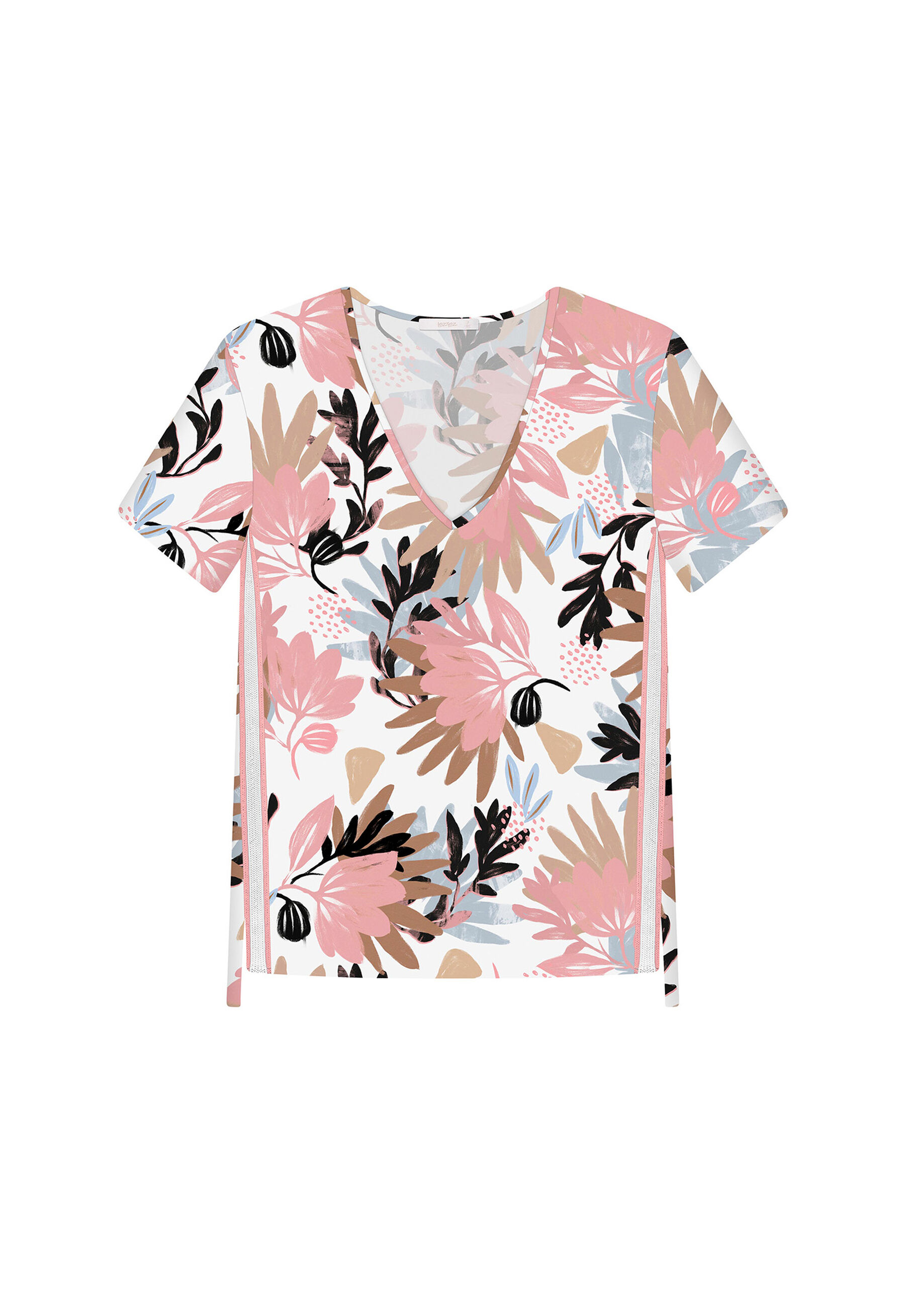 Blusa Decote V Estampada, . Blusa Decote V Estampada, , large.