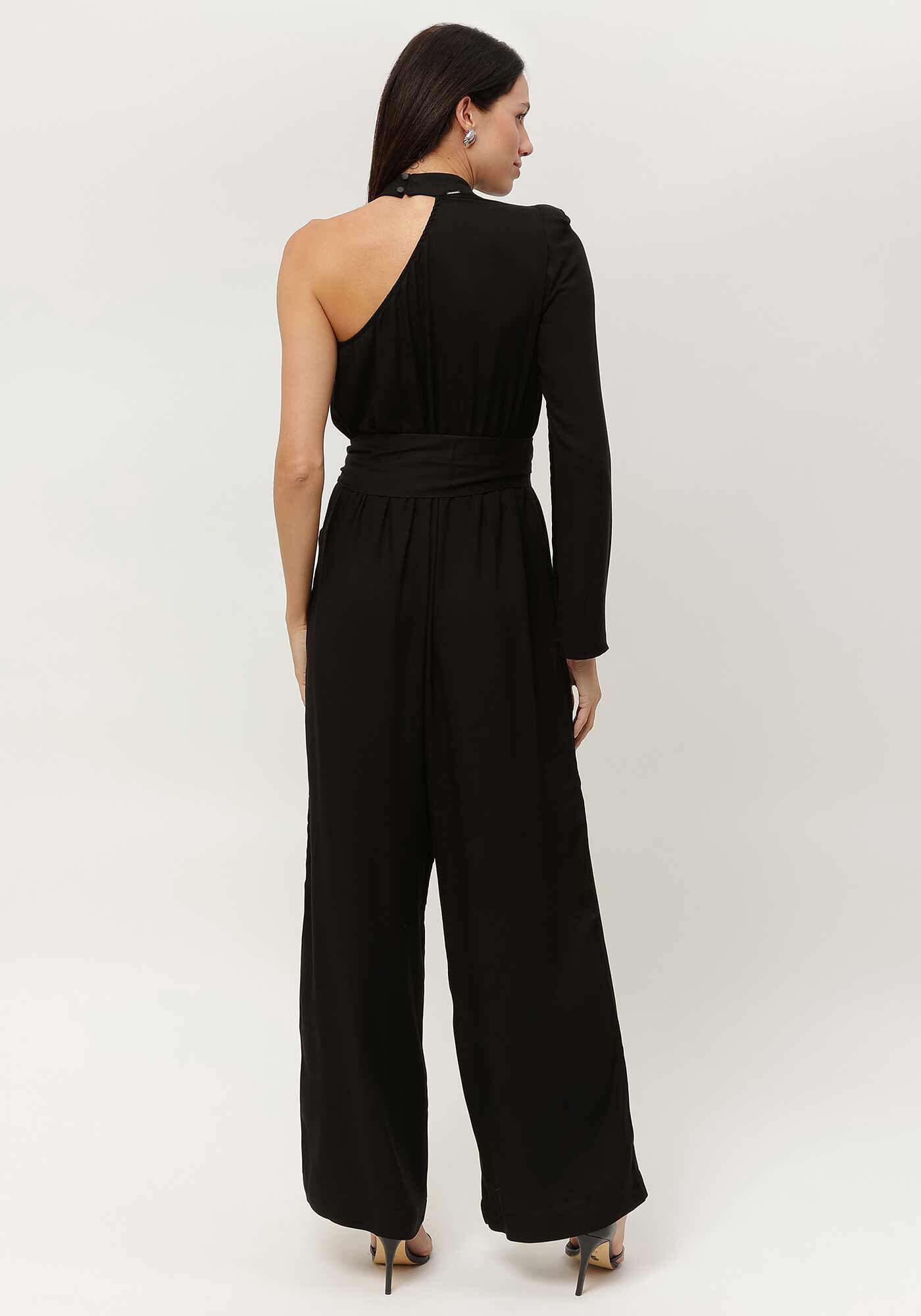 Macac&atilde;o Longo Ombro S&oacute; em Viscose com Cinto, , large.