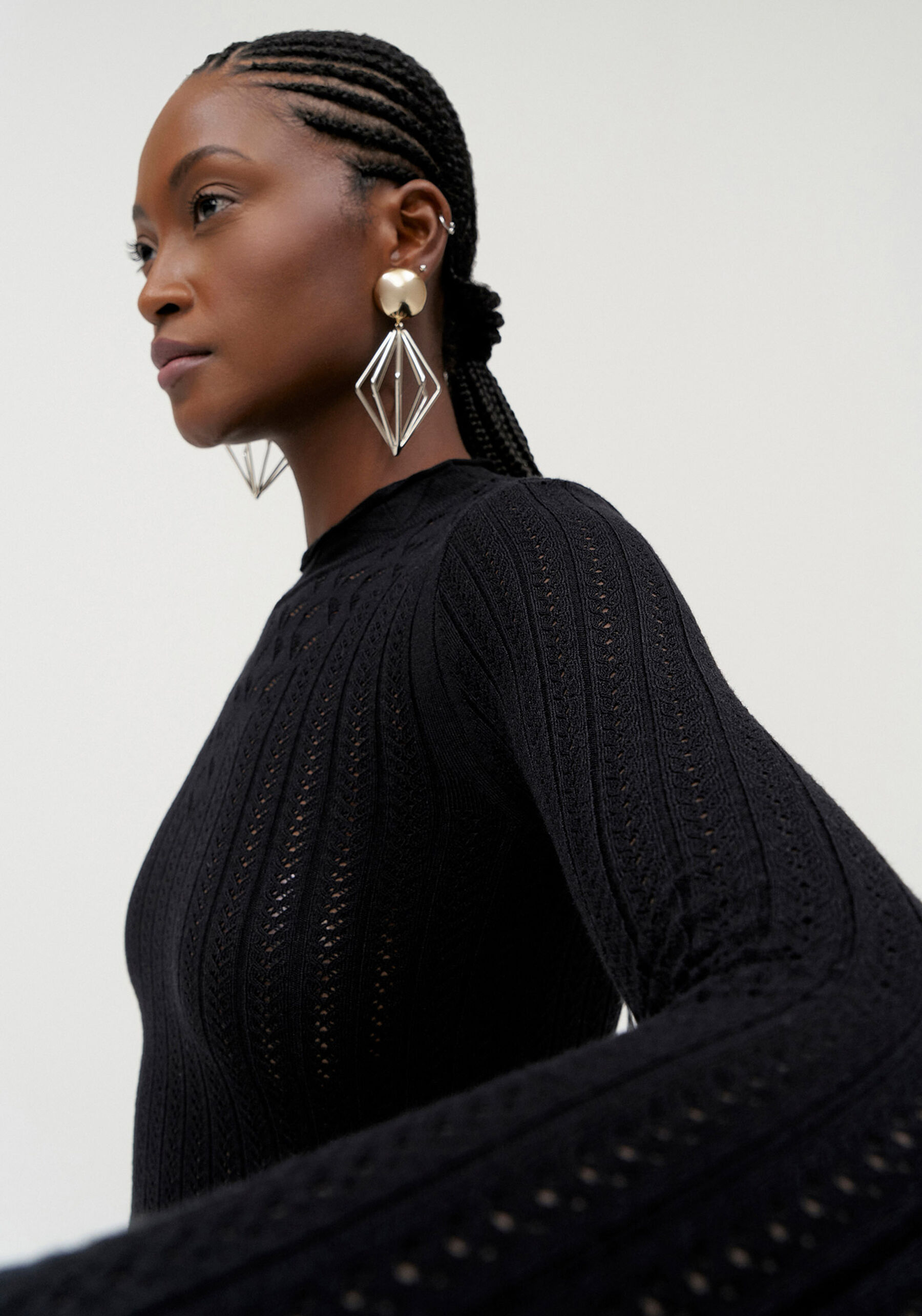 Blusa Manga Longa em Tricô com Detalhe Trama, . Blusa Manga Longa em Tricô com Detalhe Trama, , large.