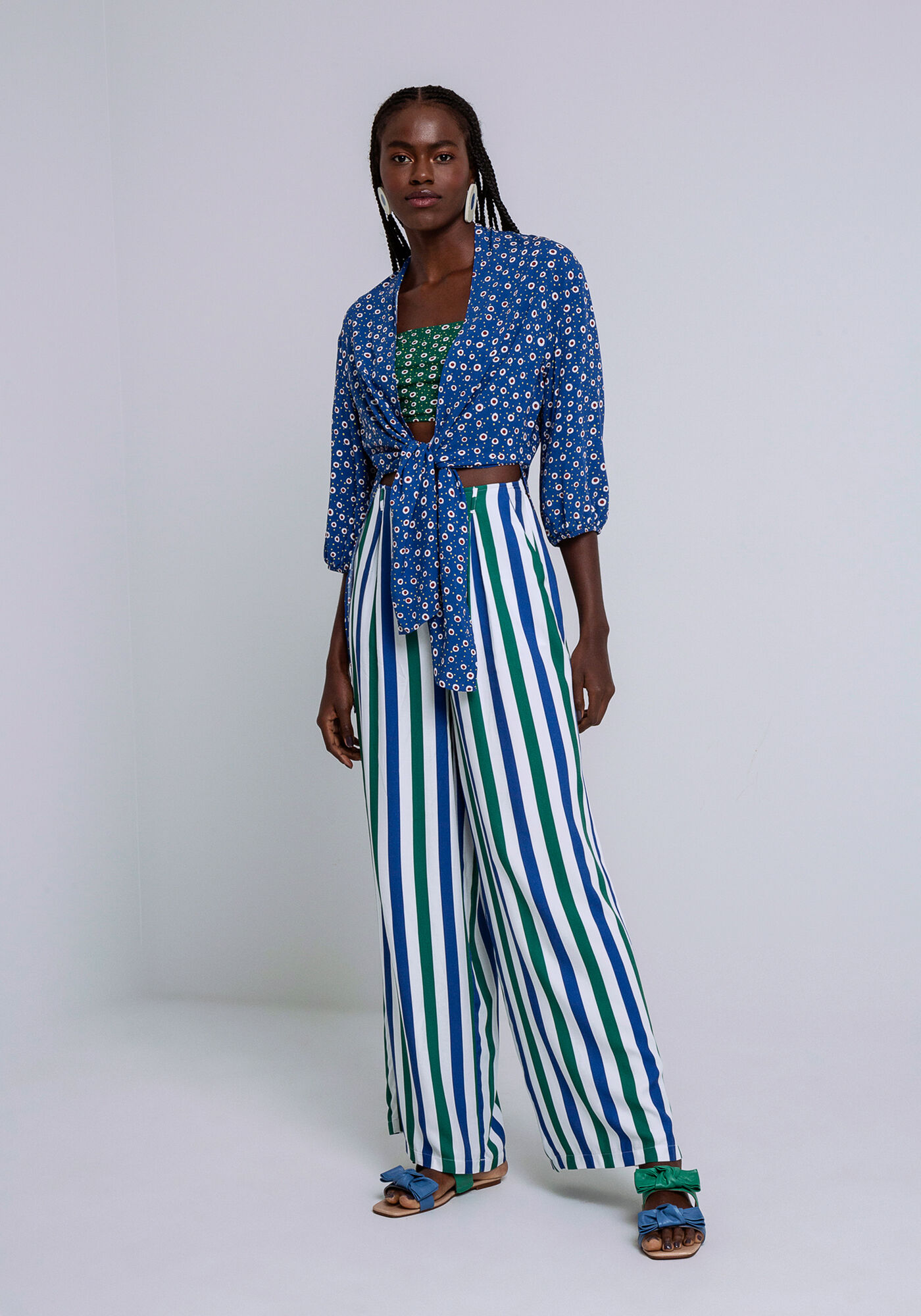 Kimono Alongado com Top em Viscose, CAVALO MARINHO, large.