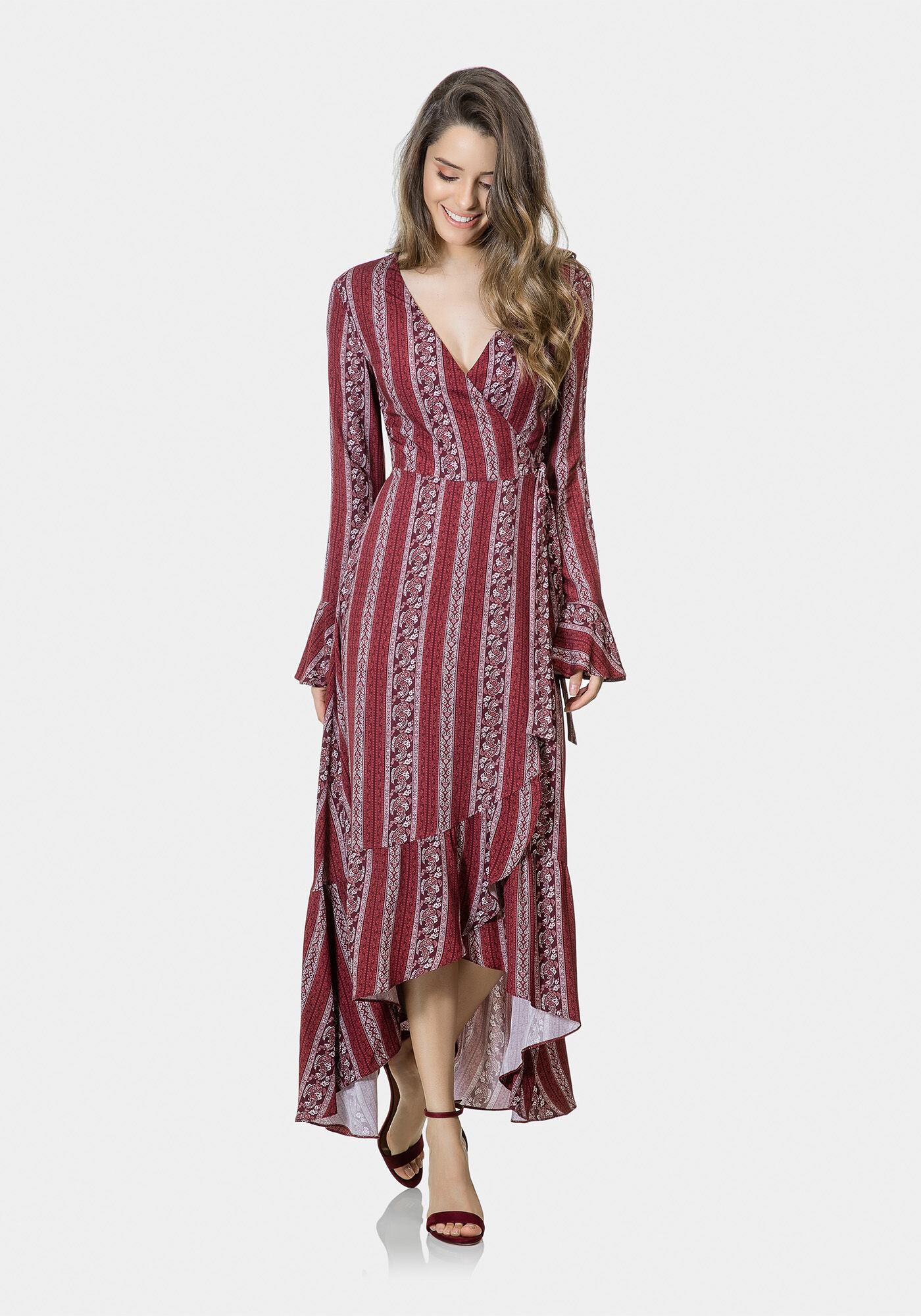 Vestido M&iacute;di Envelope Tecido, , large.