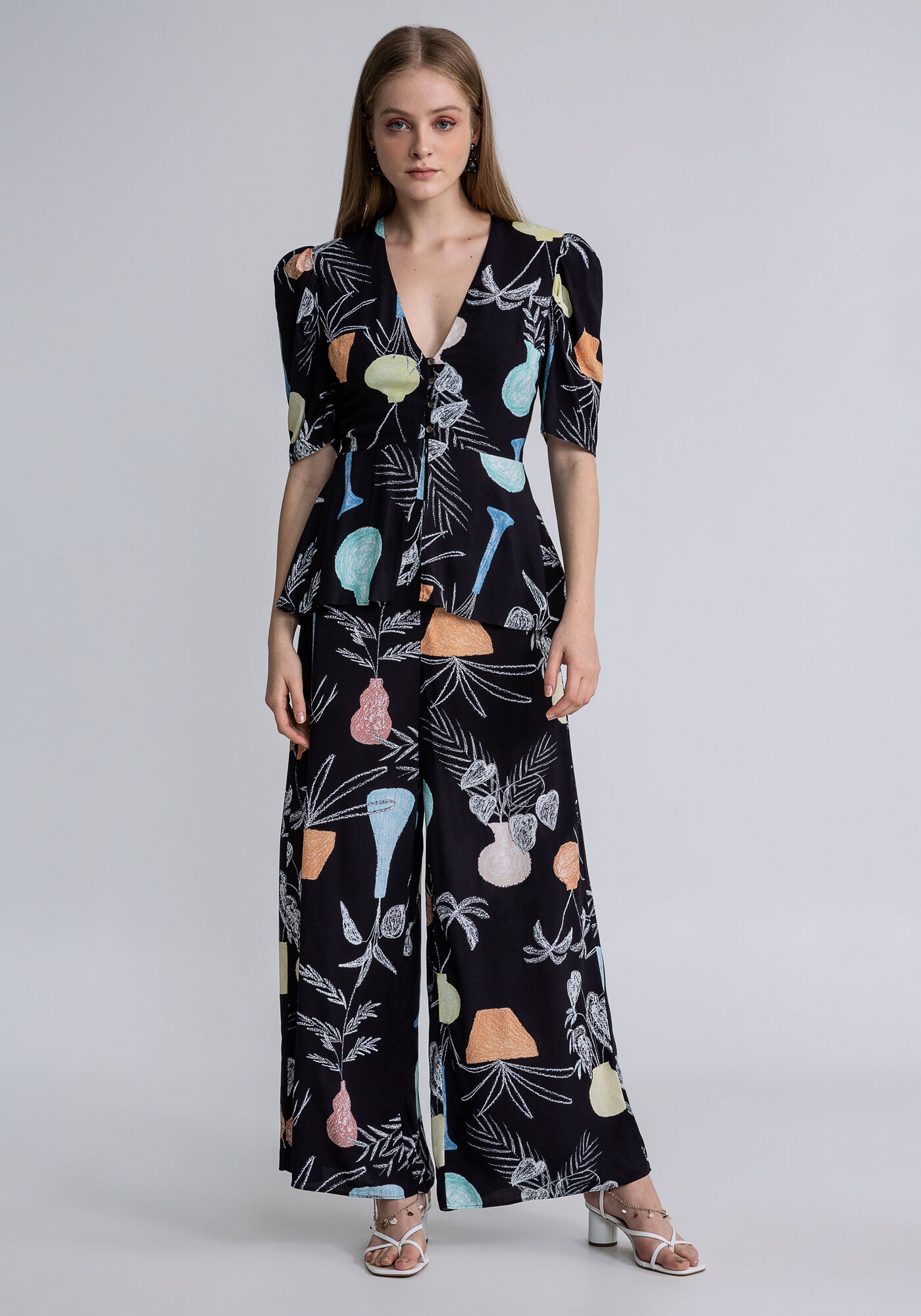 Macac&atilde;o Longo Manga Bufante Estampa, EXPRESSAO, large.