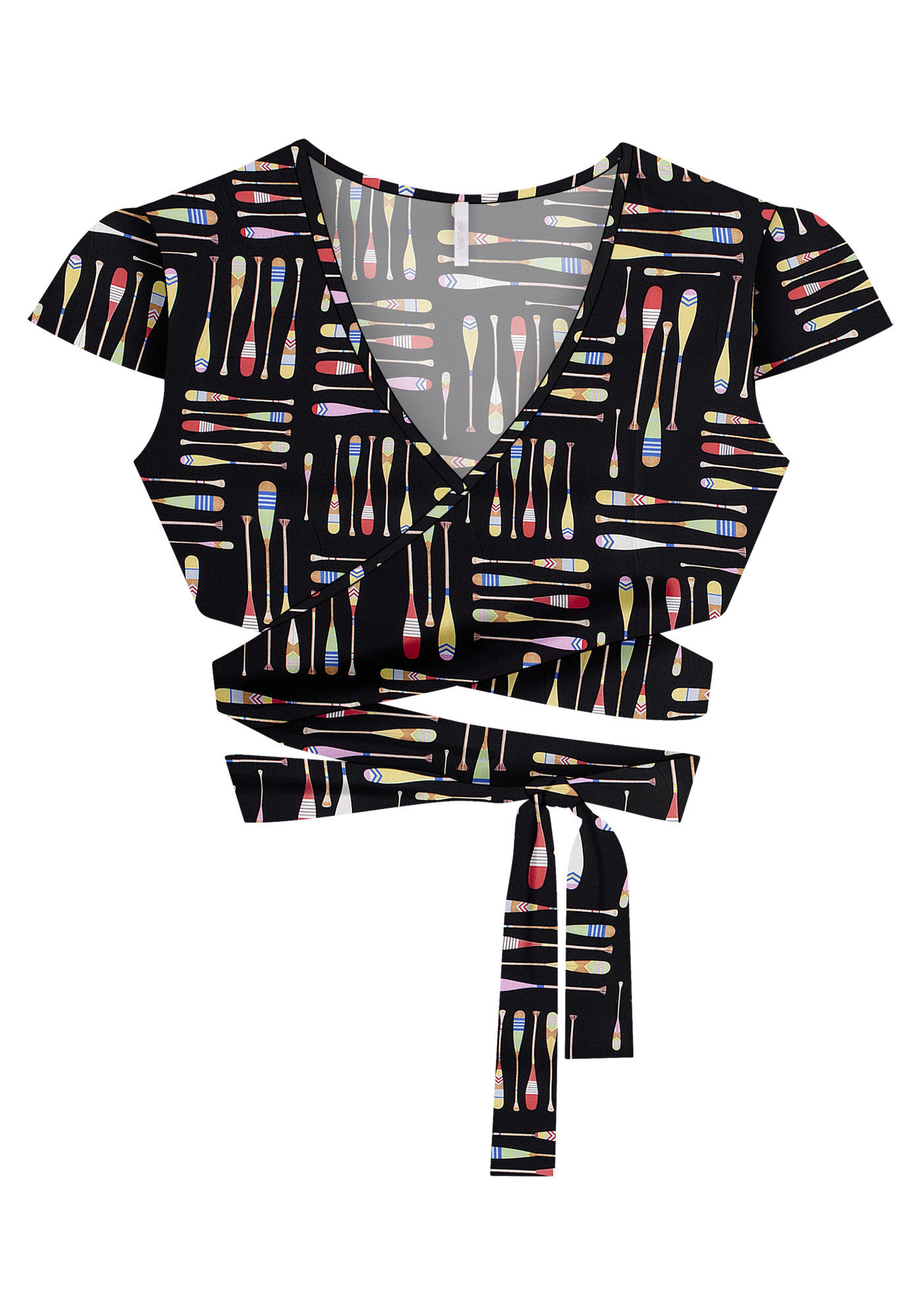Blusa Transpassada em Viscose com Amarra&ccedil;&atilde;o, , large.