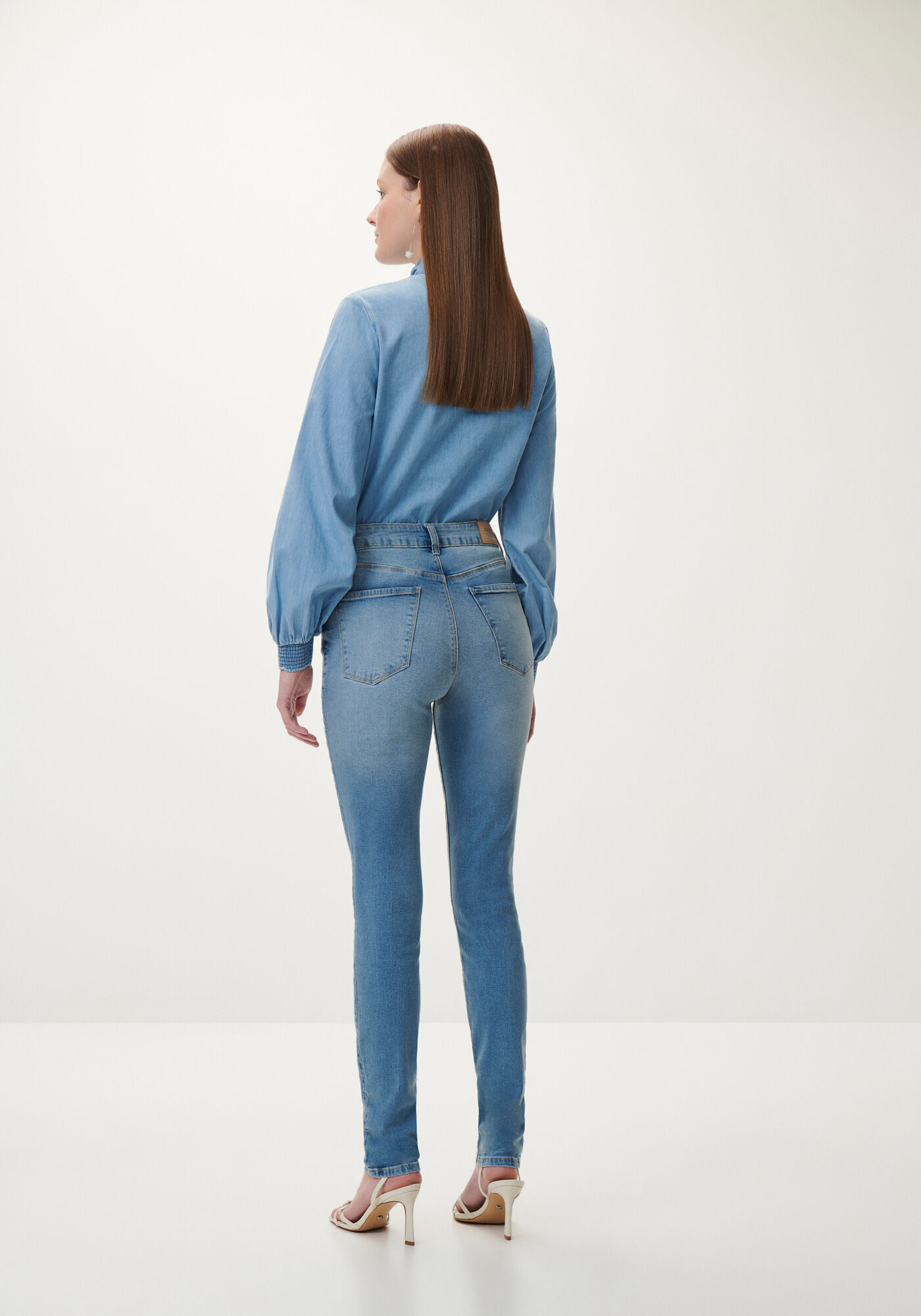 Cal&ccedil;a Jeans Skinny Cintura Alta Clara Estonada, JEANS, large.