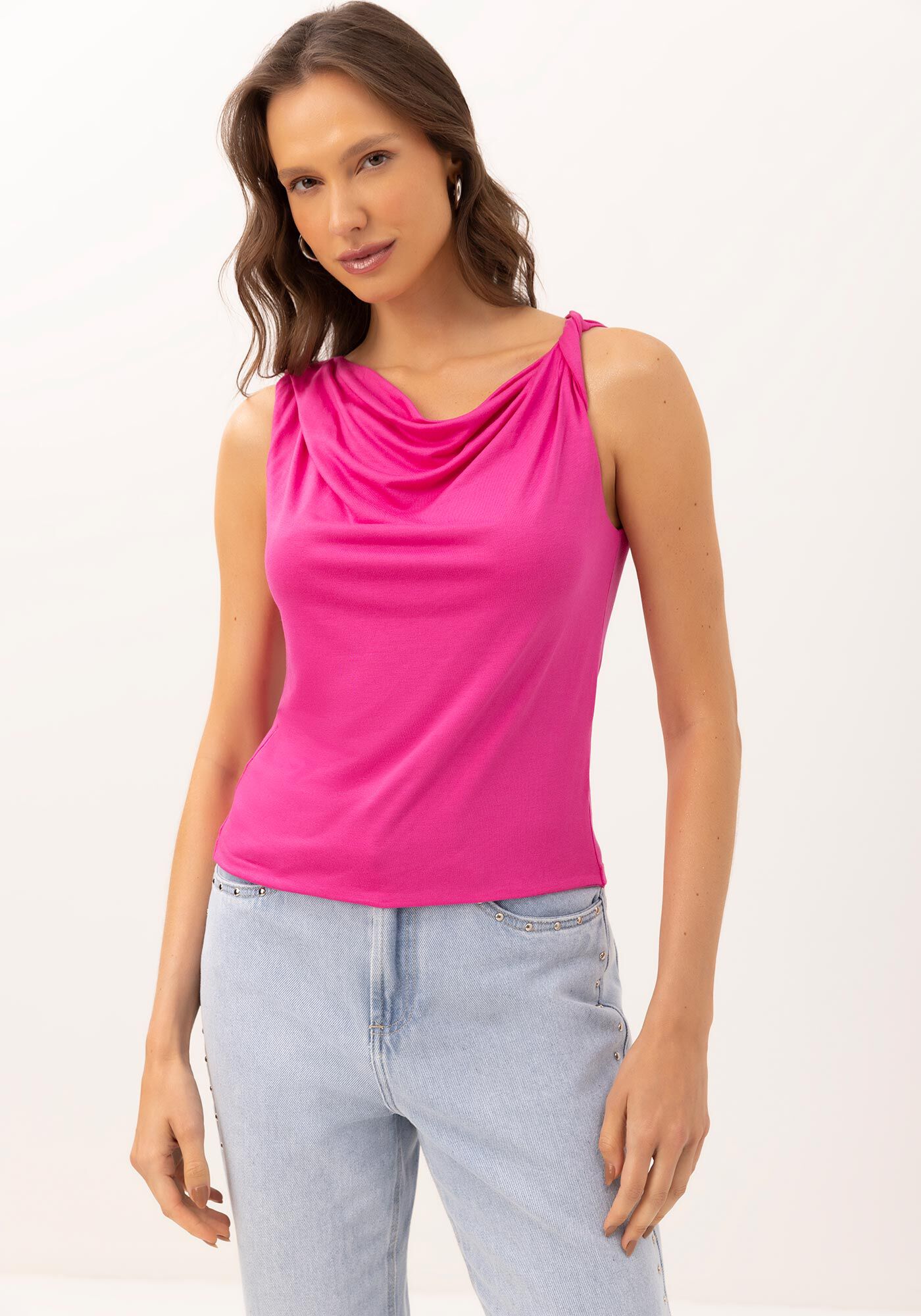 Blusa Gola Degag&ecirc; em Malha Modal com Tor&ccedil;&atilde;o, , large.