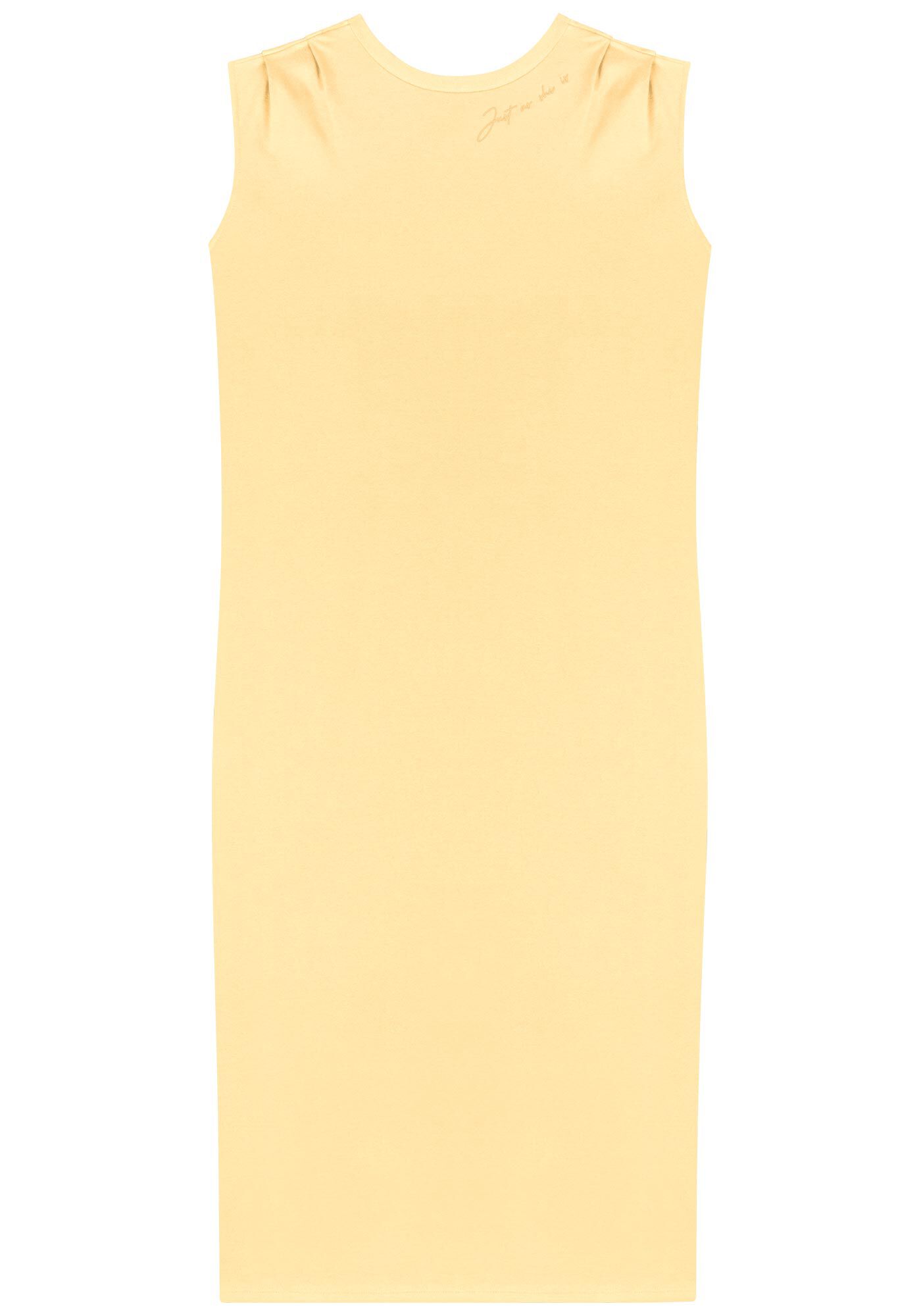 Vestido Midi Ch&aacute; Em Algod&atilde;o Com Drapeado Nos Ombros, , large.