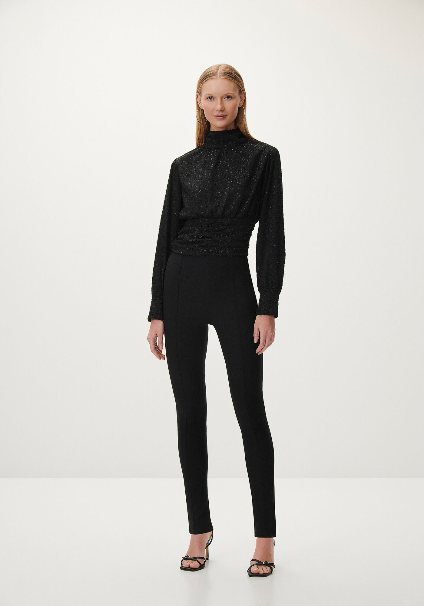 Cal&ccedil;a Legging Cintura Alta com Nervuras, , large.