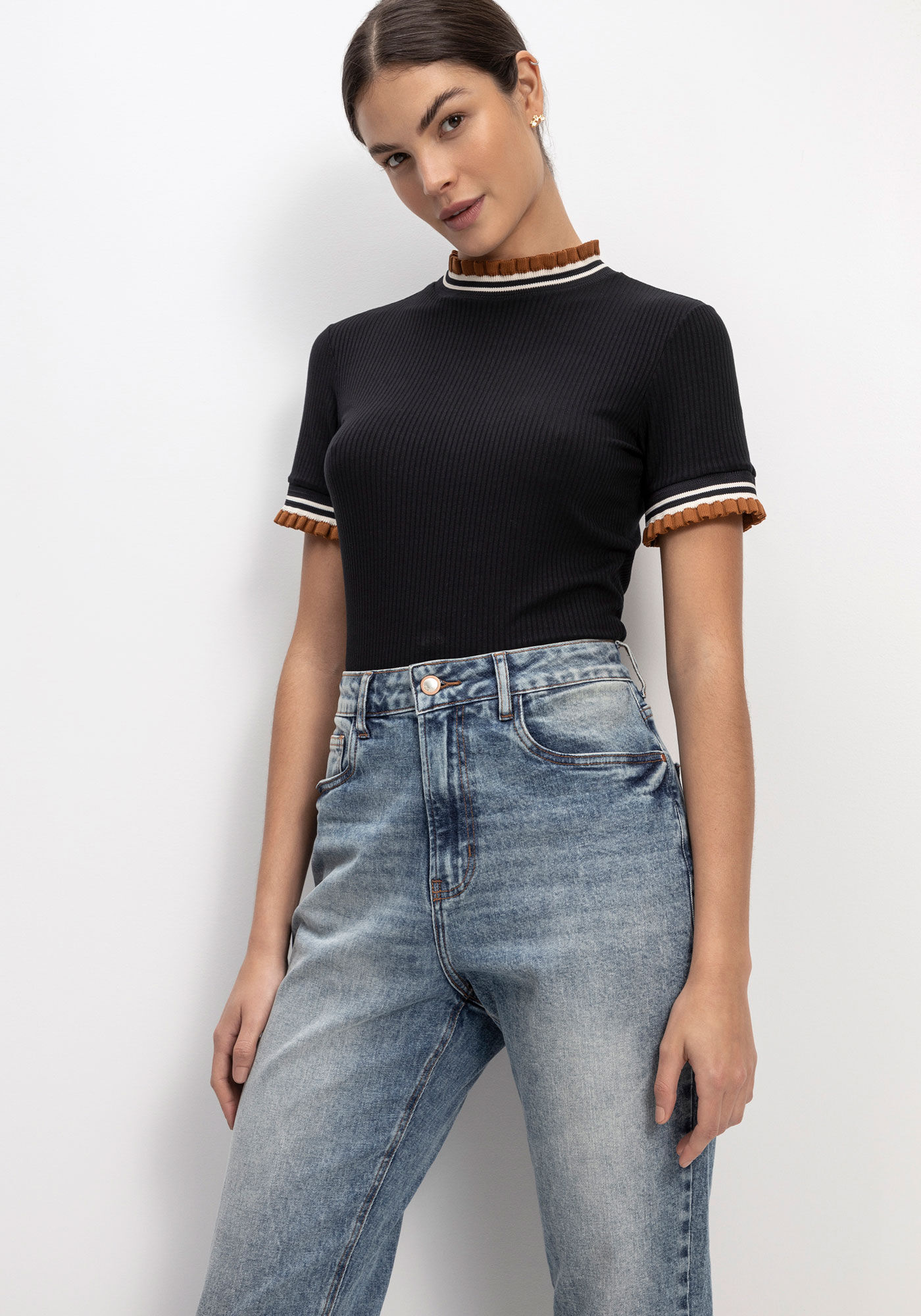 Cal&ccedil;a Jeans Mom Super Alta Estonada, , large.