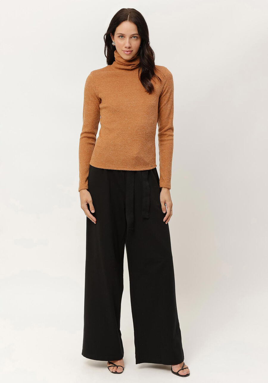 Blusa Manga Longa Canelada com Gola Alta, . Blusa Manga Longa Canelada com Gola Alta, , large.