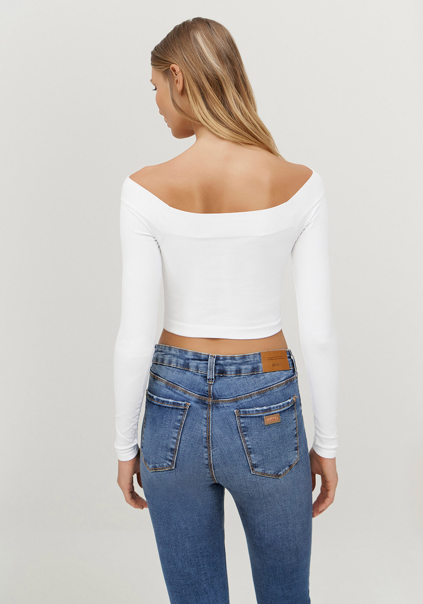 Blusa Manga Longa com Decote Ombro a Ombro, , large.